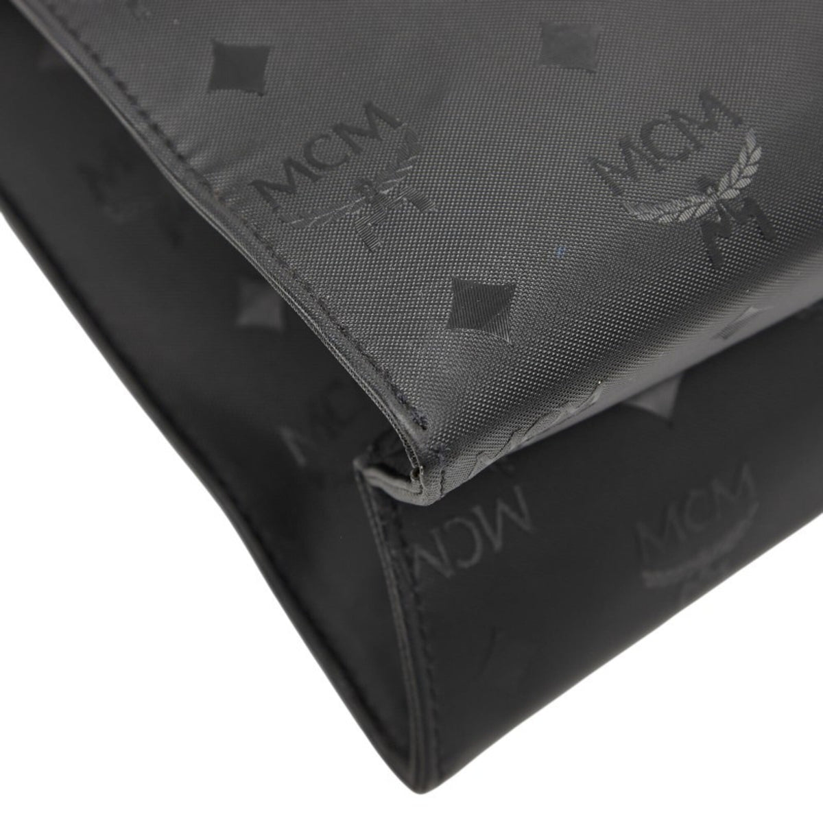 Mcm Black Nylon Leather Shoulder Bag Tote Bag (Pre-Owned)