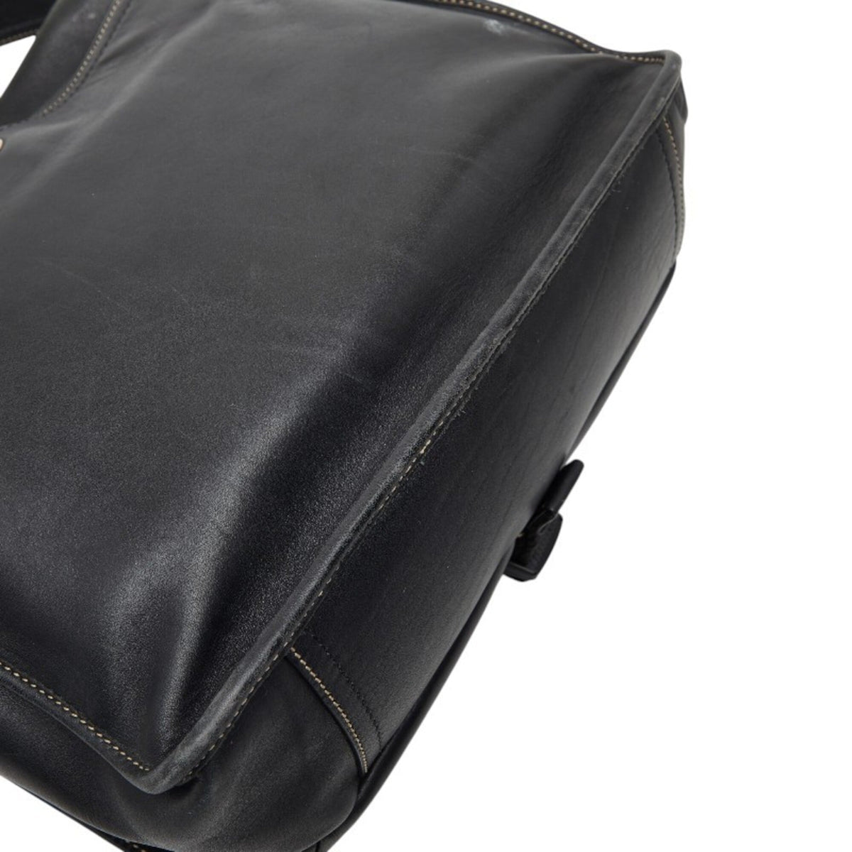 Coach Black Leather Messenger Bag Shoulder Bag (Pre-Owned)