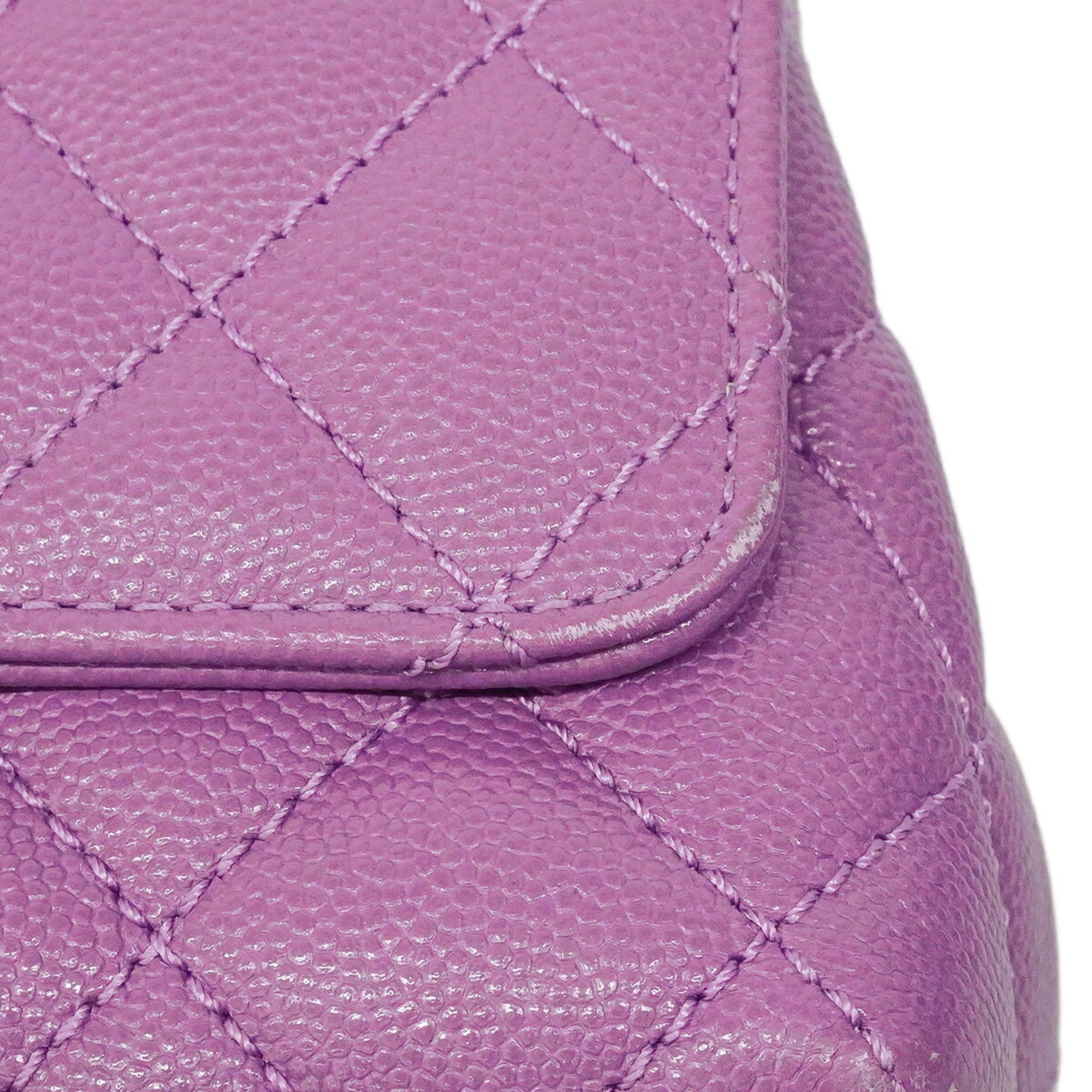 Chanel Purple Grained Calfskin Handbag (Pre-Owned)
