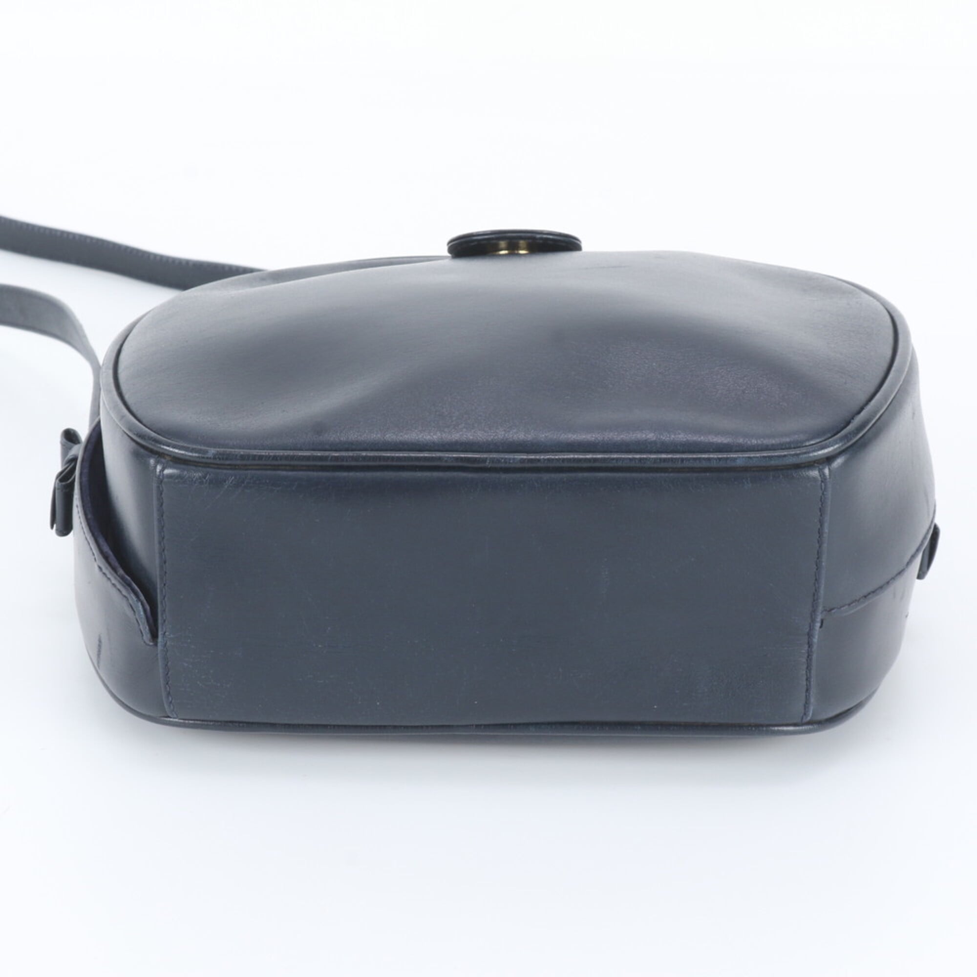 Gucci Navy Leather Handbag Shoulder Bag (Pre-Owned)