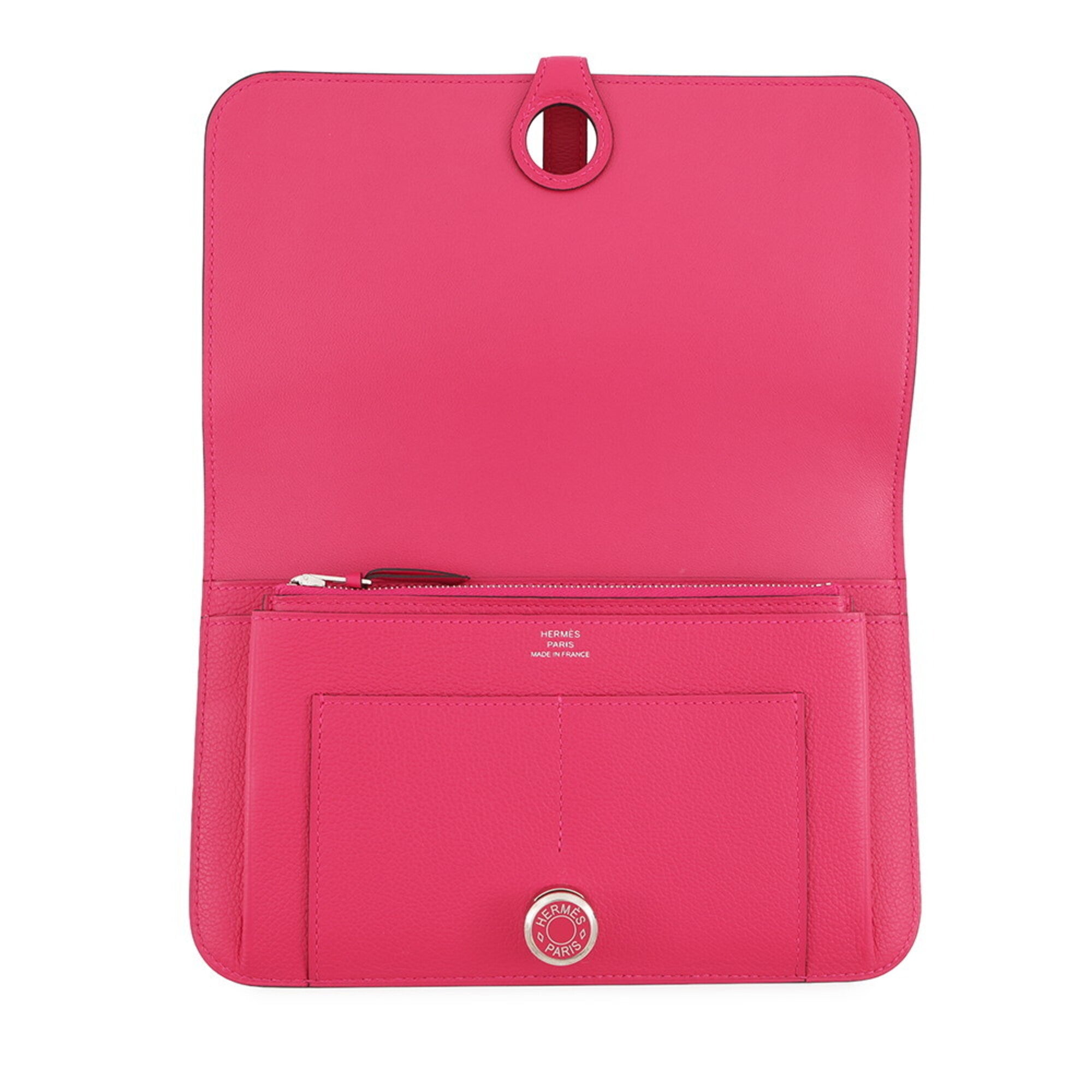 Hermes Pink Togo Leather Long Wallet (Bi-Fold) (Pre-Owned)