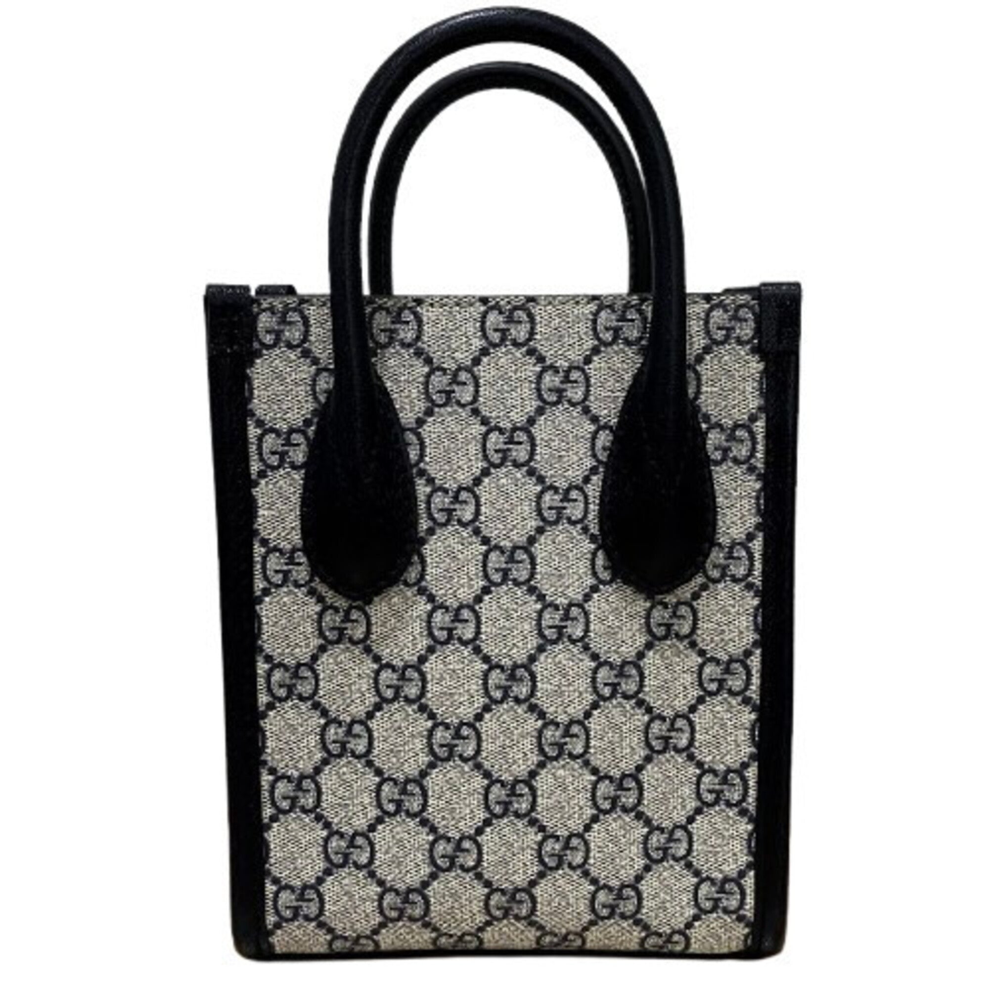 Gucci Black Gg Supreme Canvas Handbag Tote Bag (Pre-Owned)