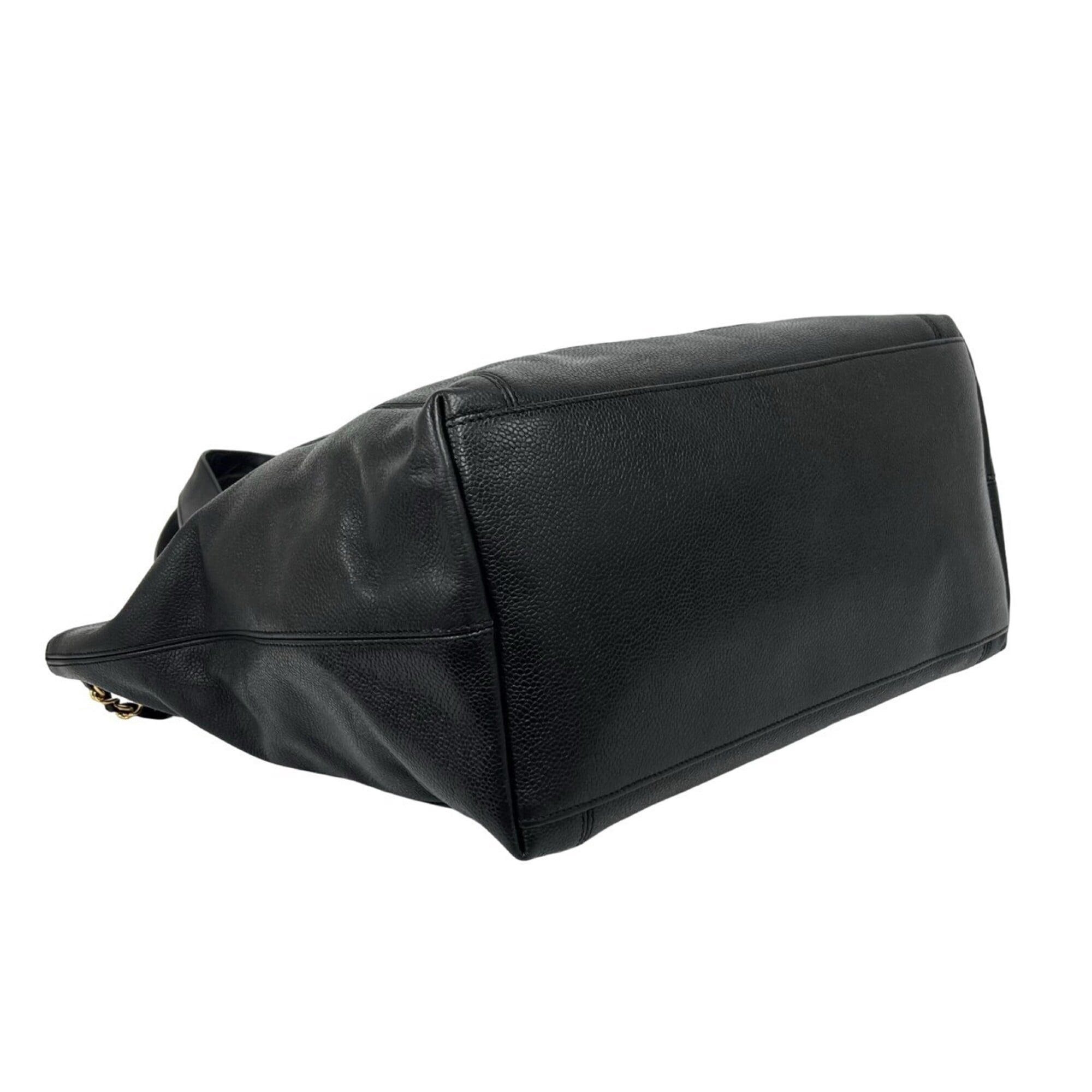 Chanel Black Grained Calfskin Tote Bag (Pre-Owned)