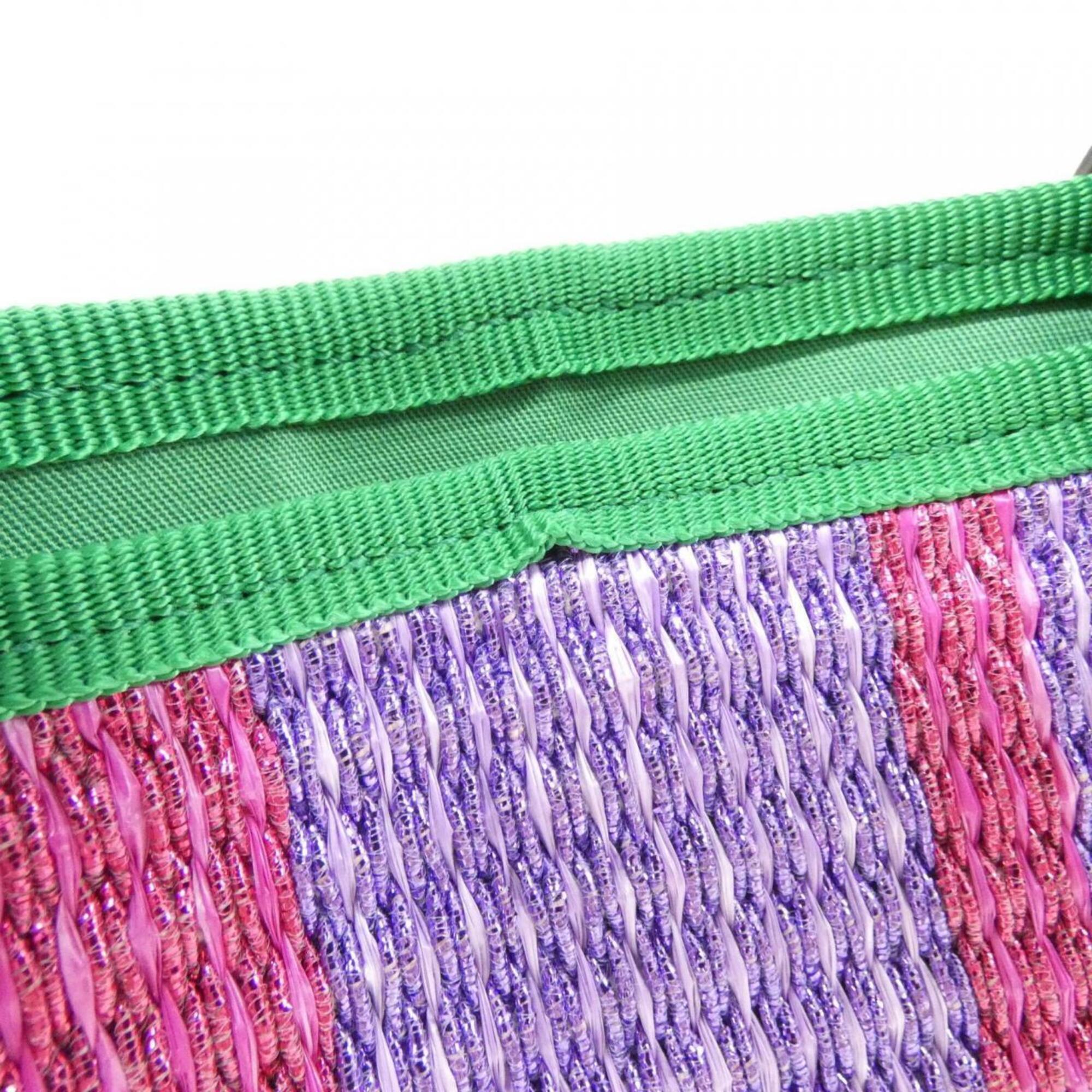 Gucci Green Purple Canvas Handbag (Pre-Owned)