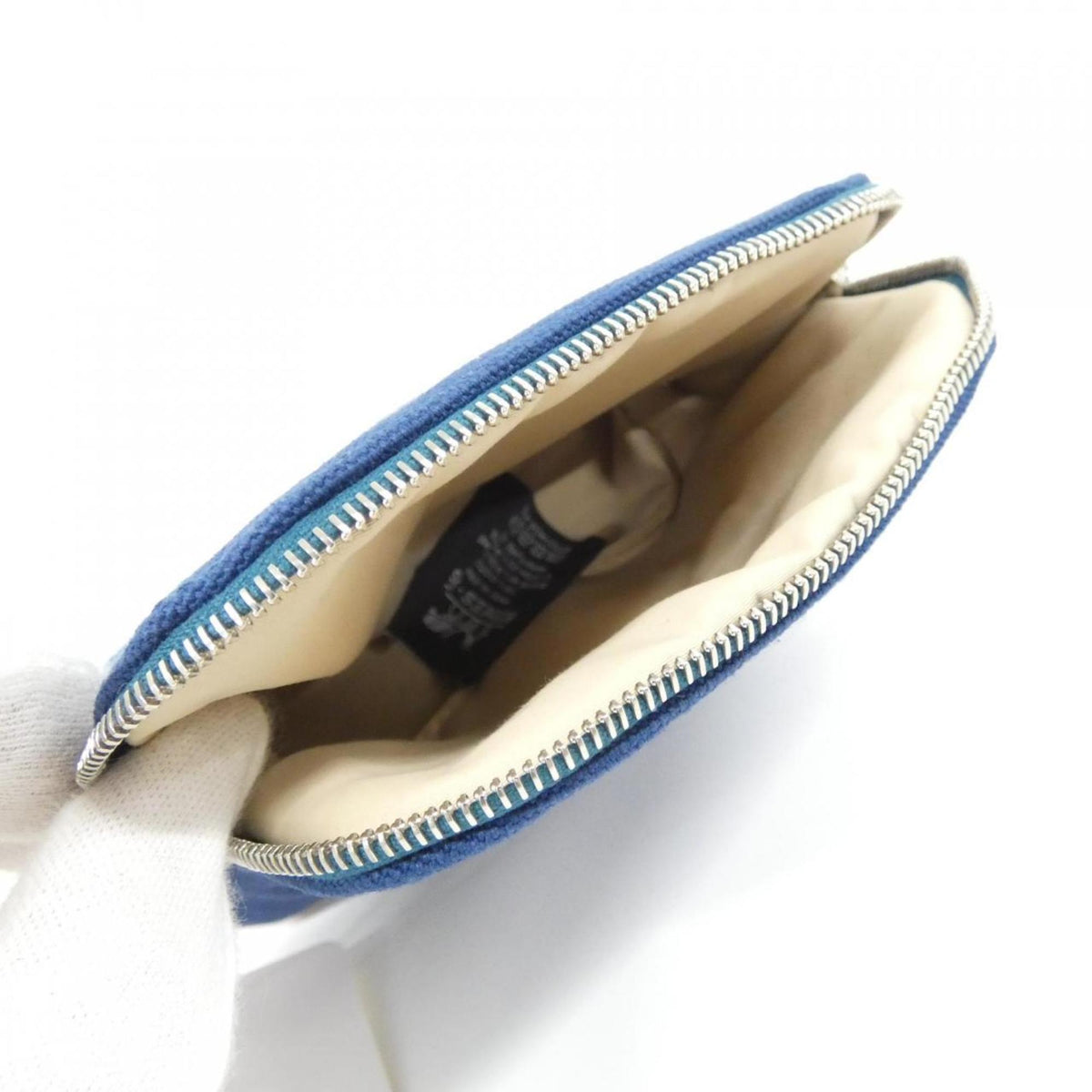 Hermes Blue Canvas Pouch (Pre-Owned)