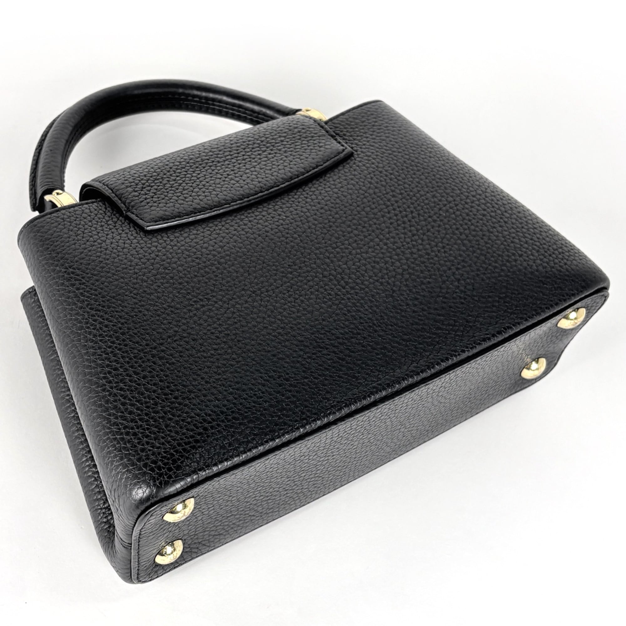 Louis Vuitton Black Leather Handbag Shoulder Bag (Pre-Owned)