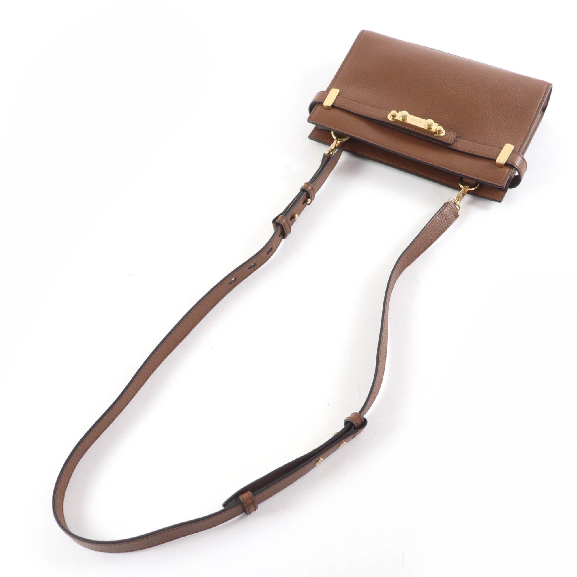Bally Brown Leather Handbag Shoulder Bag (Pre-Owned)