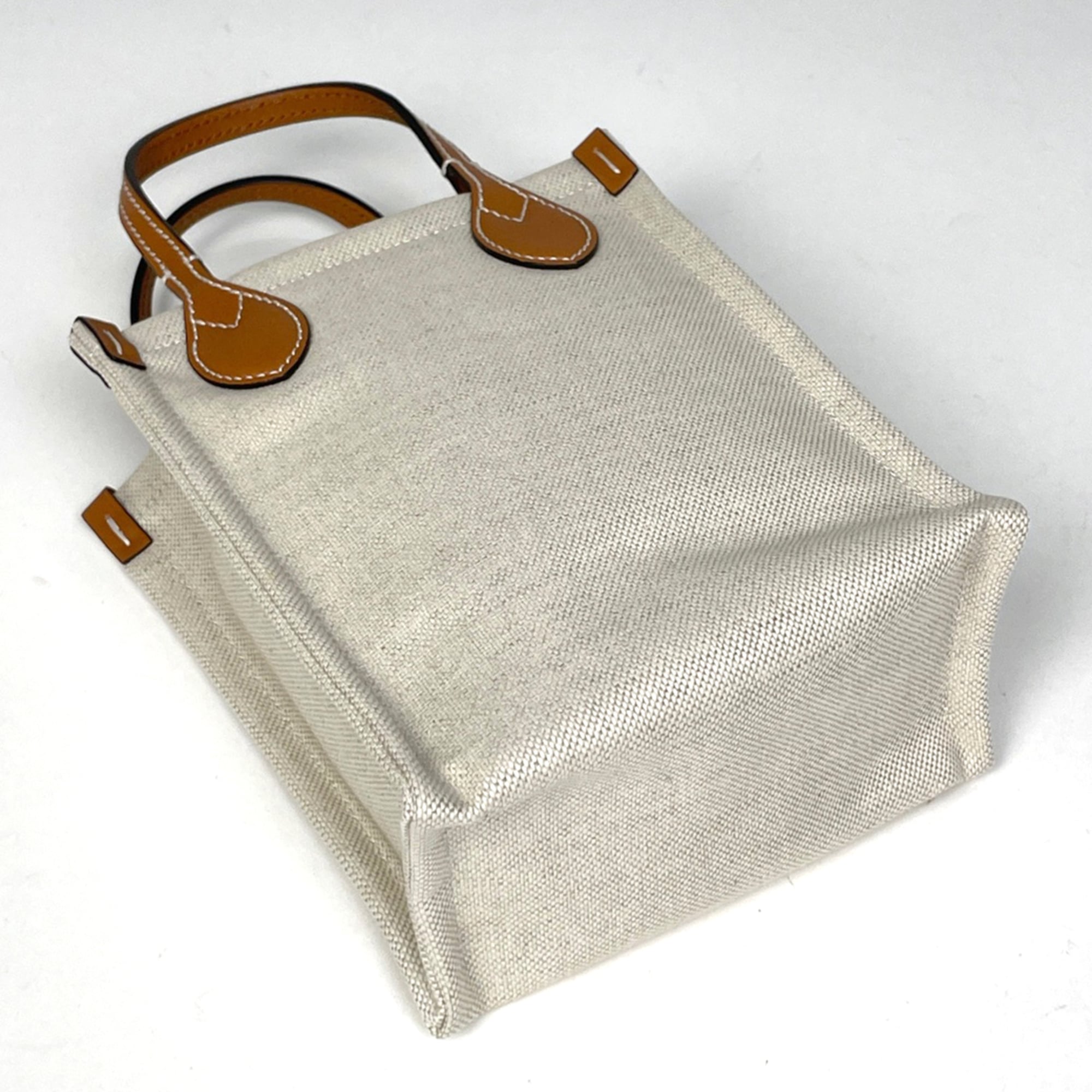 Gucci Beige Brown Canvas Leather Handbag (Pre-Owned)