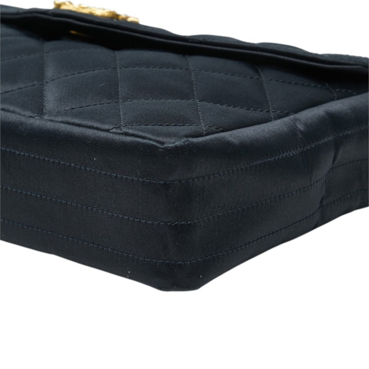 Chanel Black Satin Shoulder Bag (Pre-Owned)