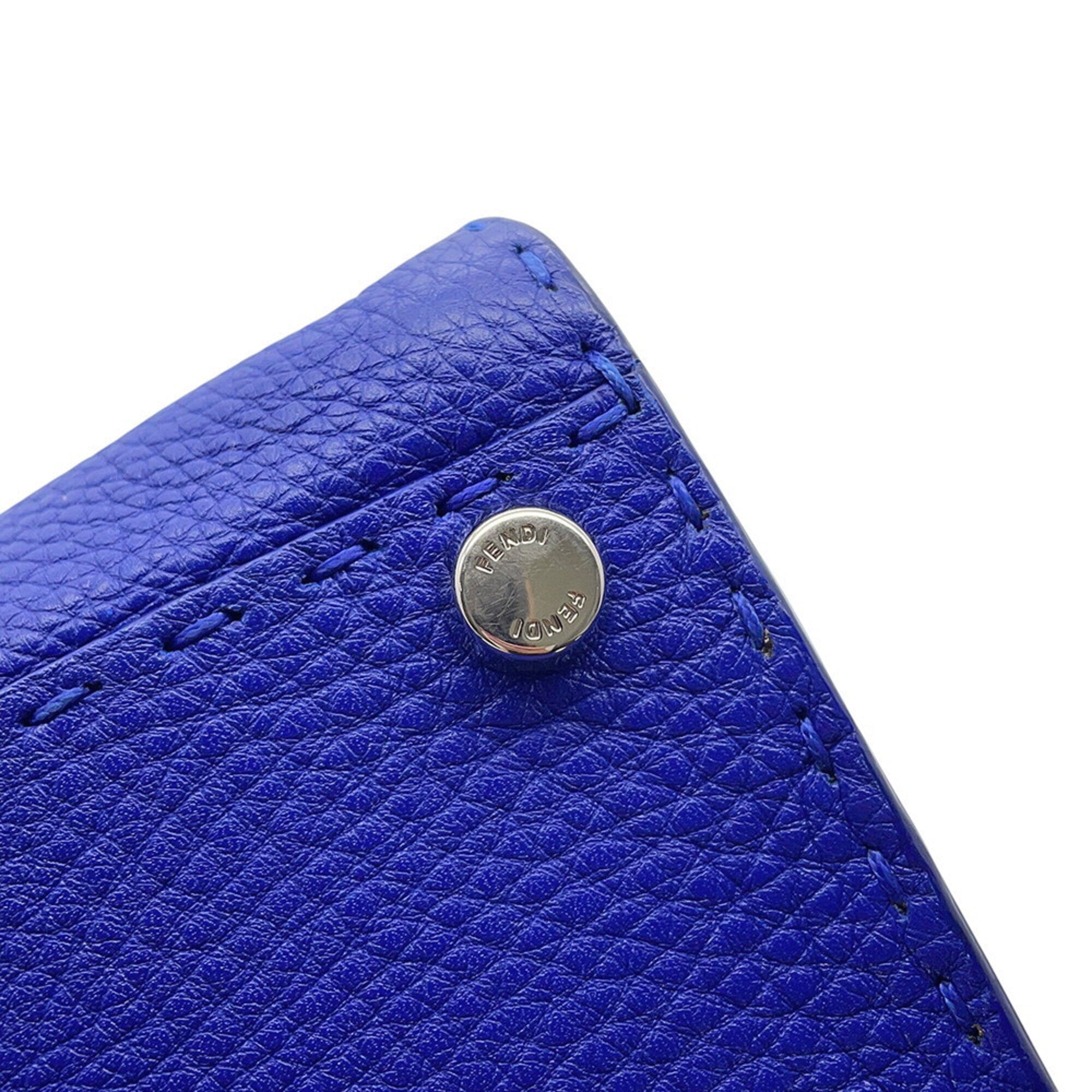 Fendi Blue Leather Handbag Shoulder Bag (Pre-Owned)