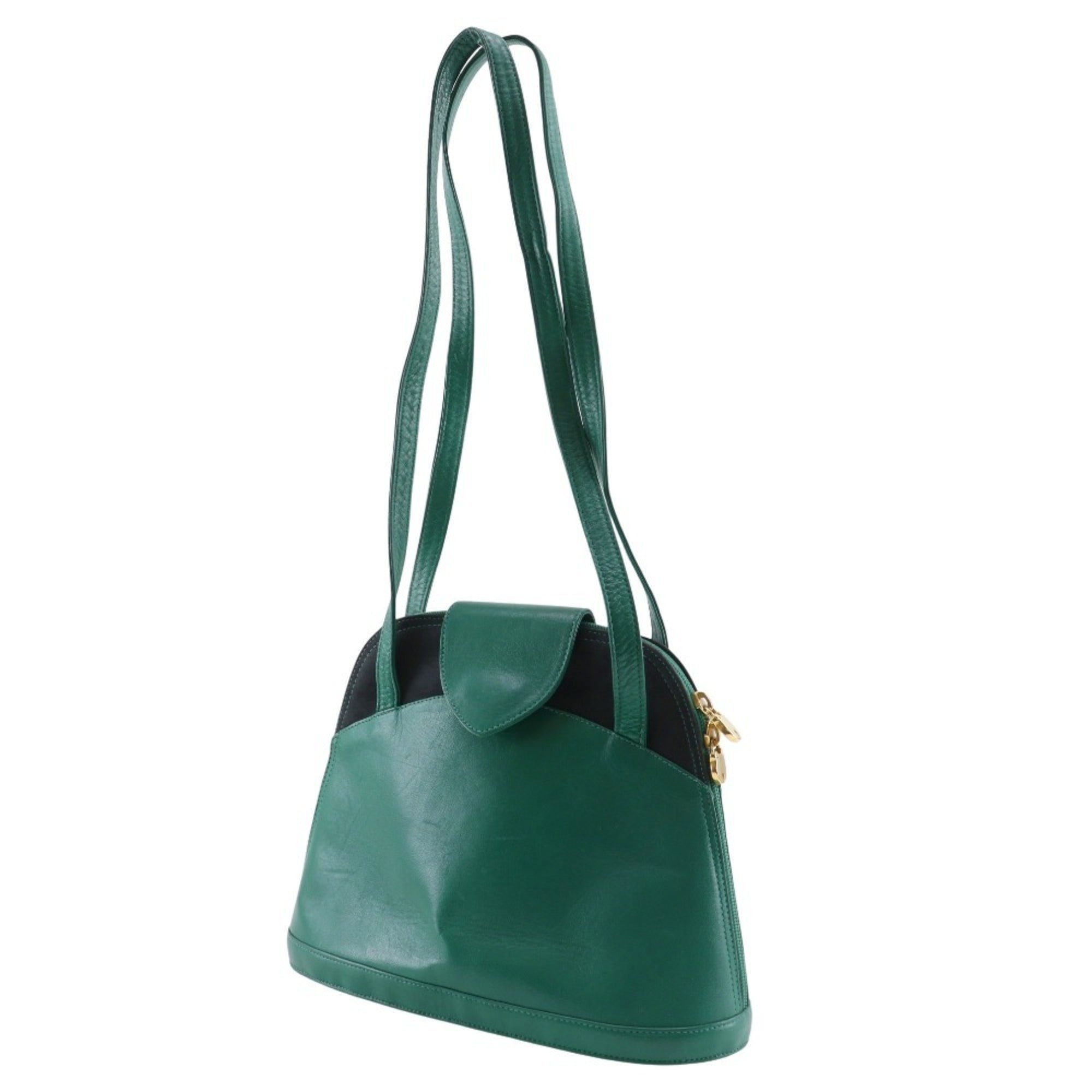 Bally Black Green Leather Tote Bag (Pre-Owned)
