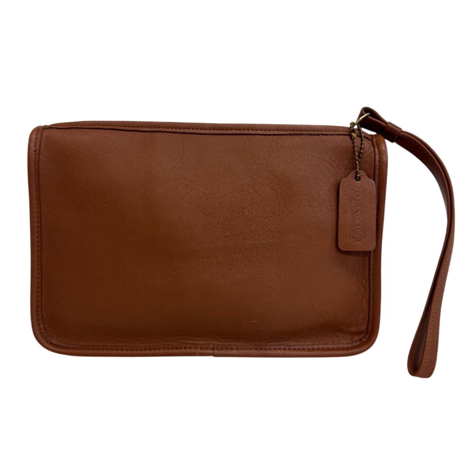 Coach Brown Leather Clutch Bag (Pre-Owned)