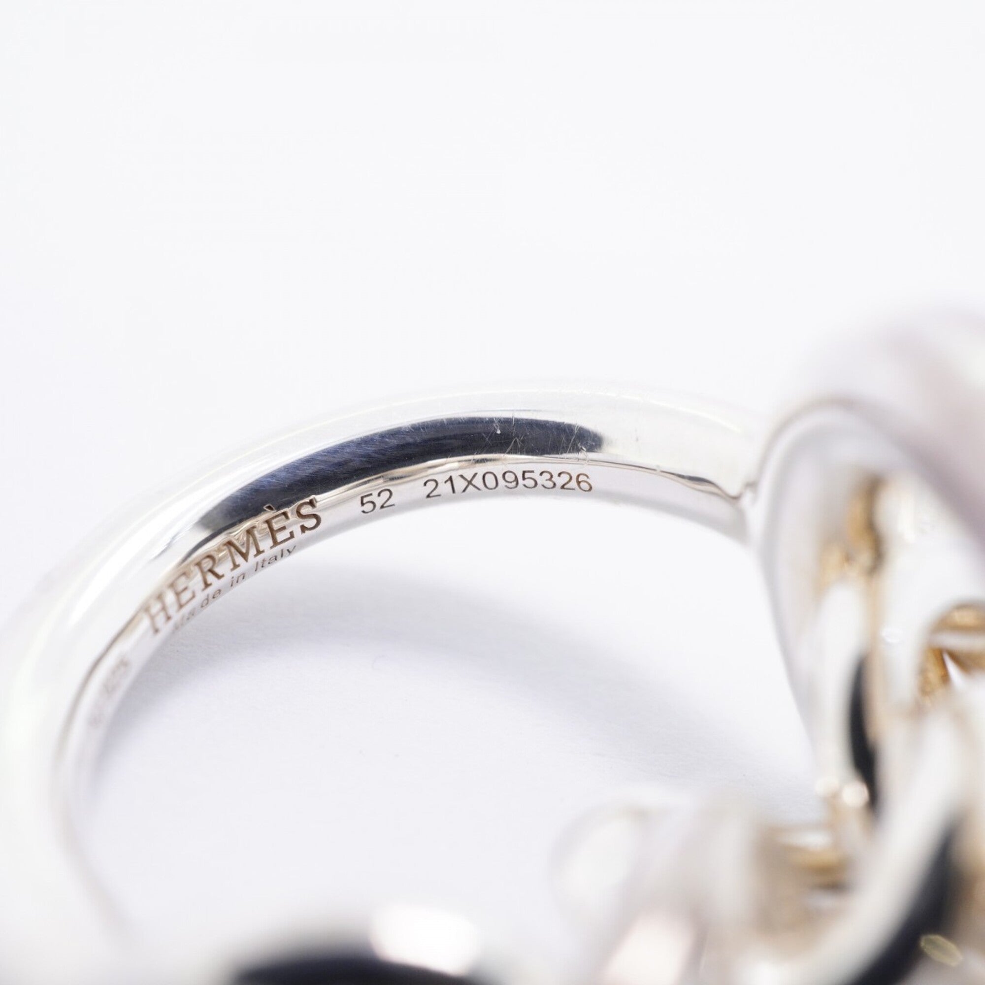Hermes Silver 925 Band Ring (Pre-Owned)