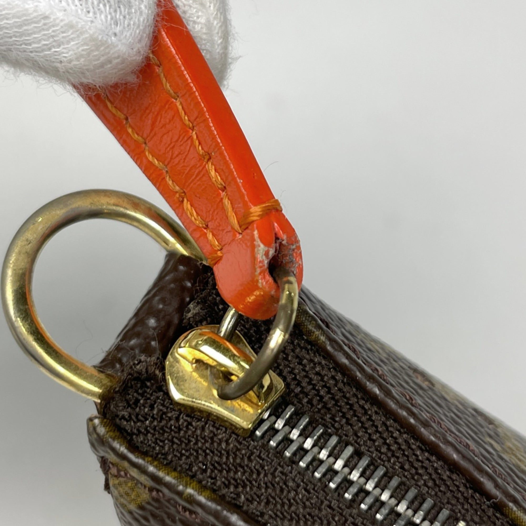 Louis Vuitton Monogram Perfo Lv Orange Orange Monogram Perforated Handbag Pochette (Pre-Owned)