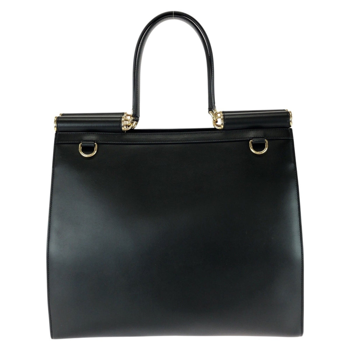 Dolce & Gabbana Black Leather Shoulder Bag Tote Bag (Pre-Owned)