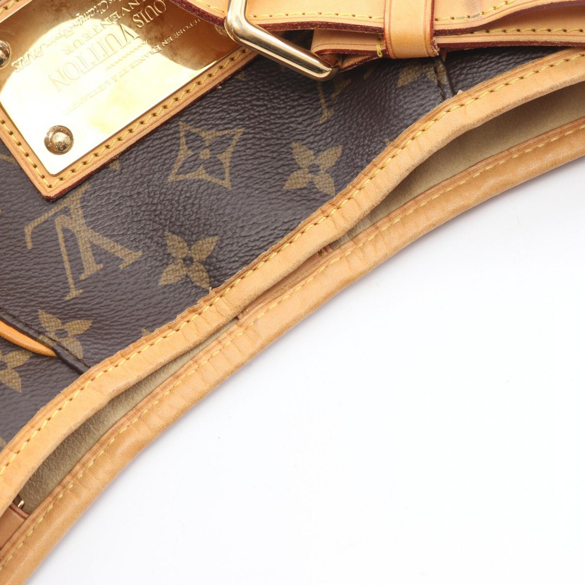 Louis Vuitton Brown Coated Canvas Leather Handbag Shoulder Bag (Pre-Owned)