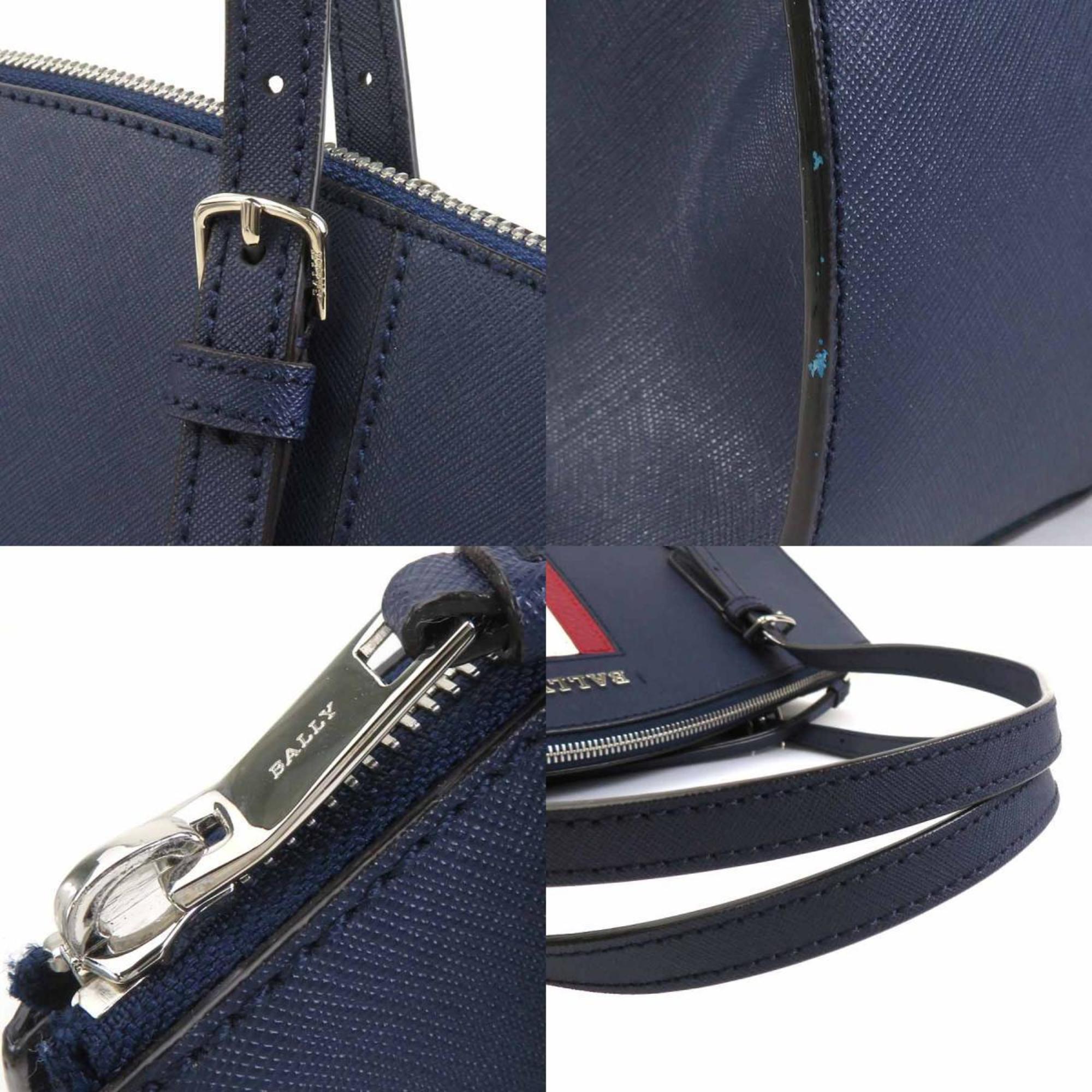 Bally Navy Leather Shoulder Bag (Pre-Owned)