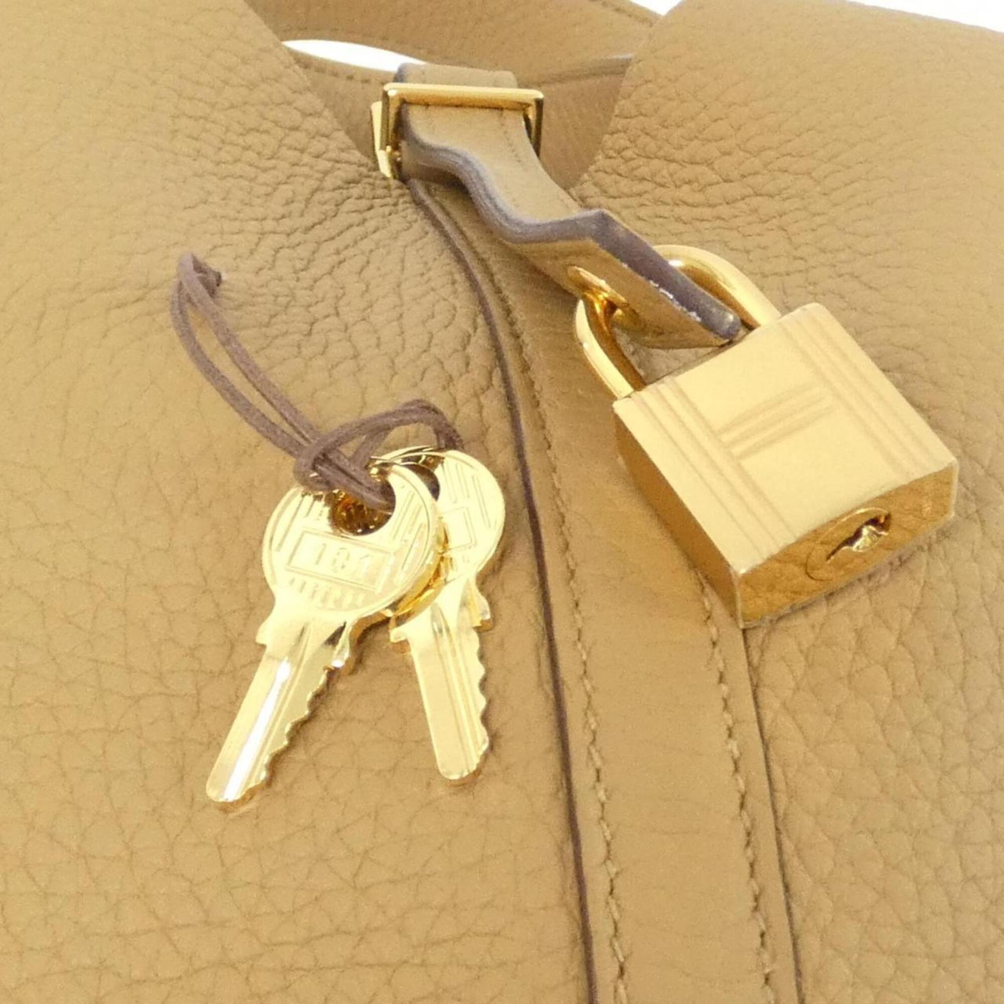 Hermes Biscuit Taurillon Clemence Leather Handbag (Pre-Owned)
