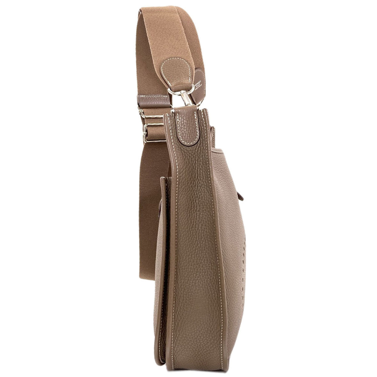 Hermes Etoupe Gray Taurillon Clemence Leather Shoulder Bag (Pre-Owned)