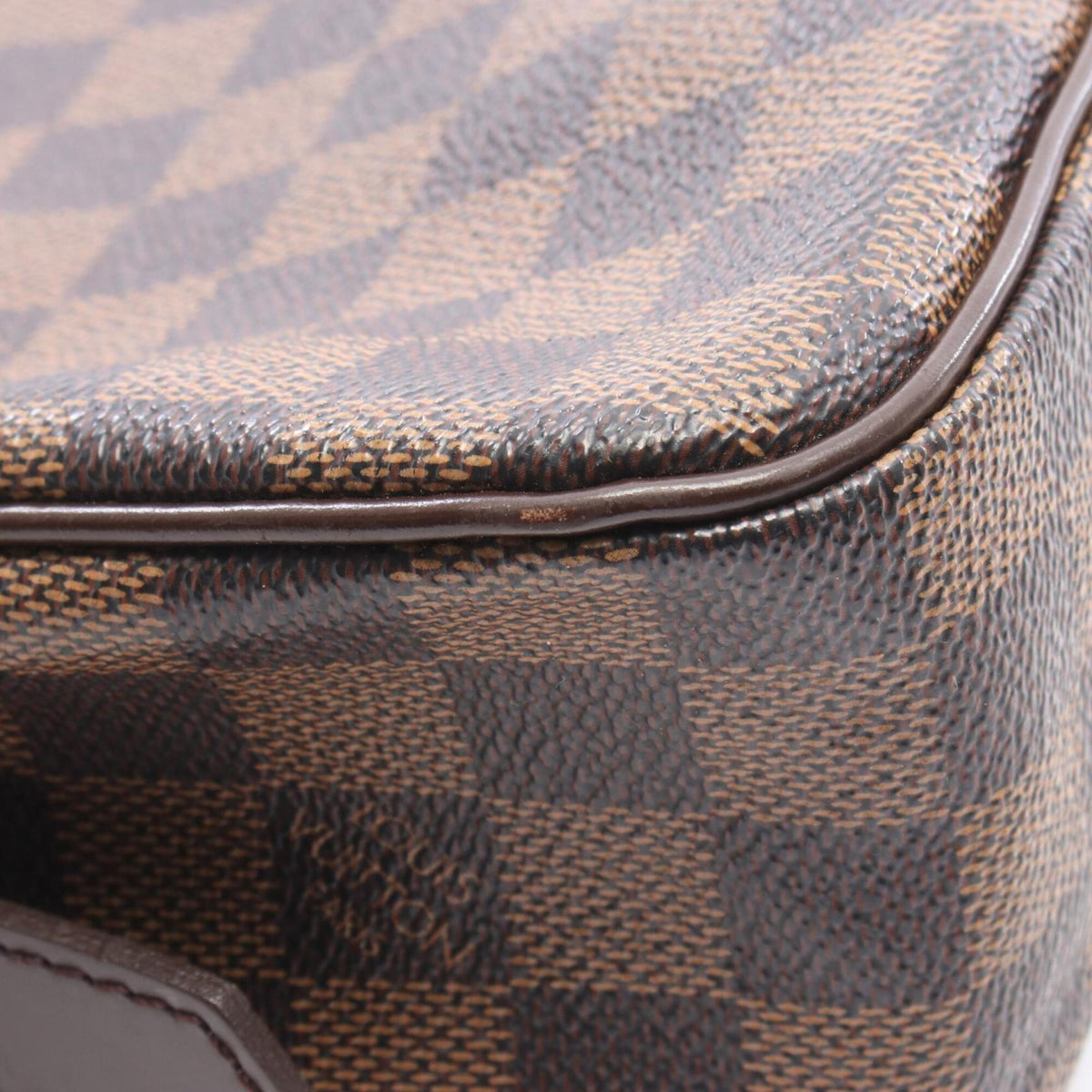 Louis Vuitton Brown Coated Canvas Leather Handbag Shoulder Bag (Pre-Owned)