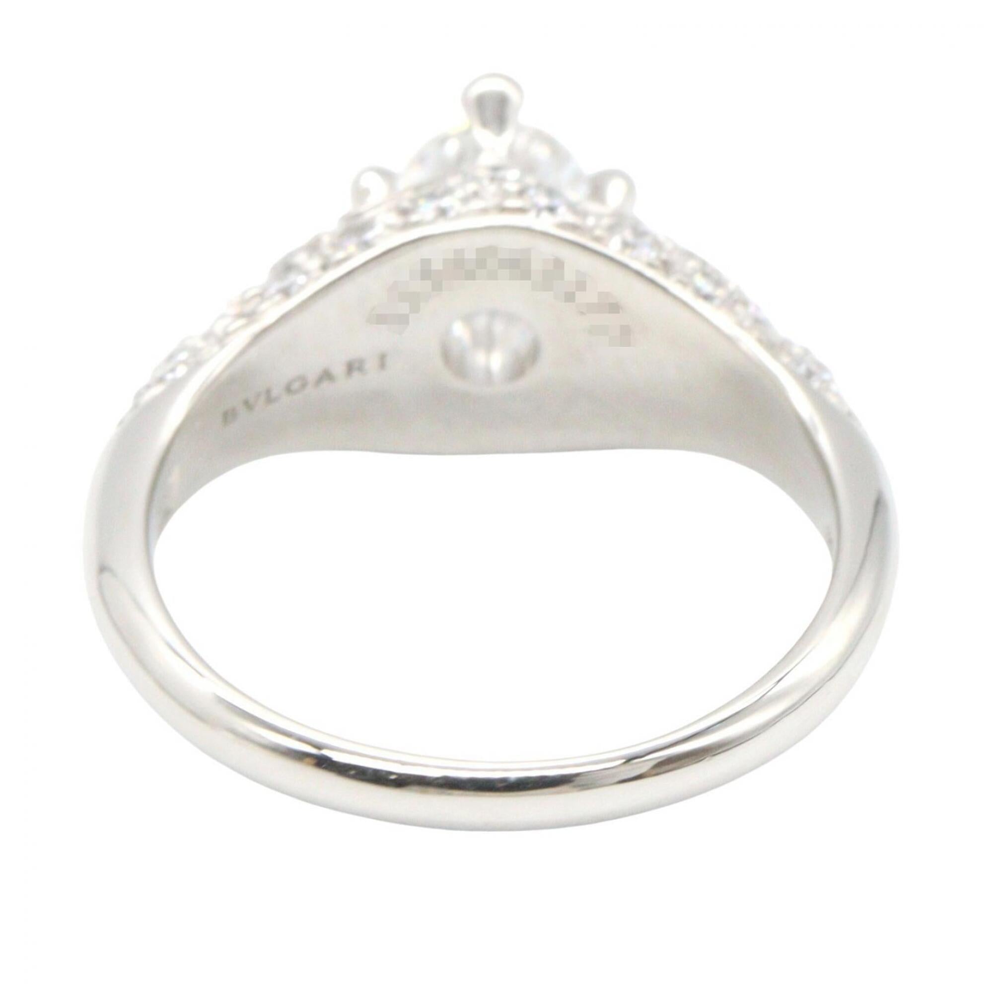 Bvlgari Silver Clear Platinum 950 Band Ring (Pre-Owned)