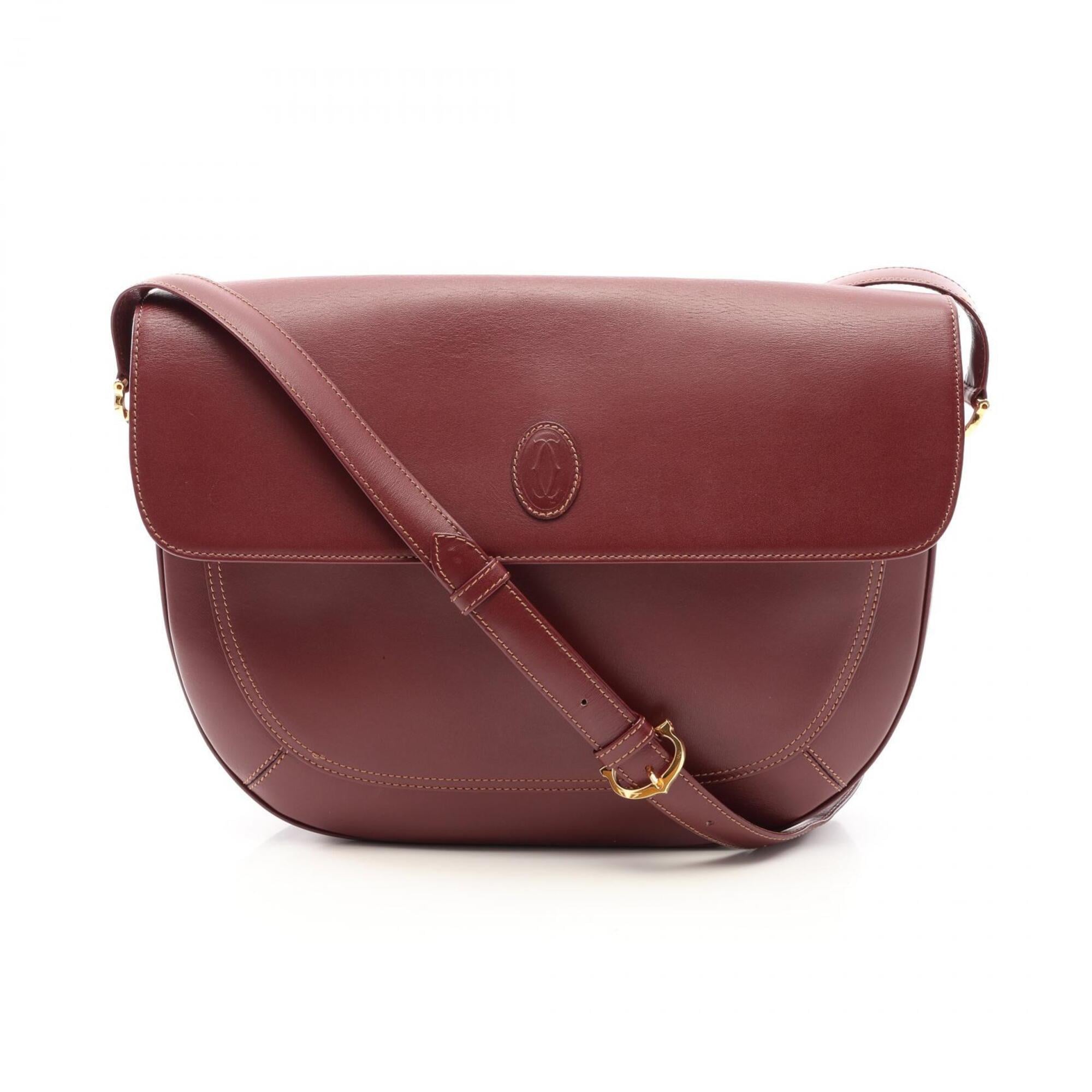 Cartier Must Bordeaux Leather Shoulder Bag (Pre-Owned)