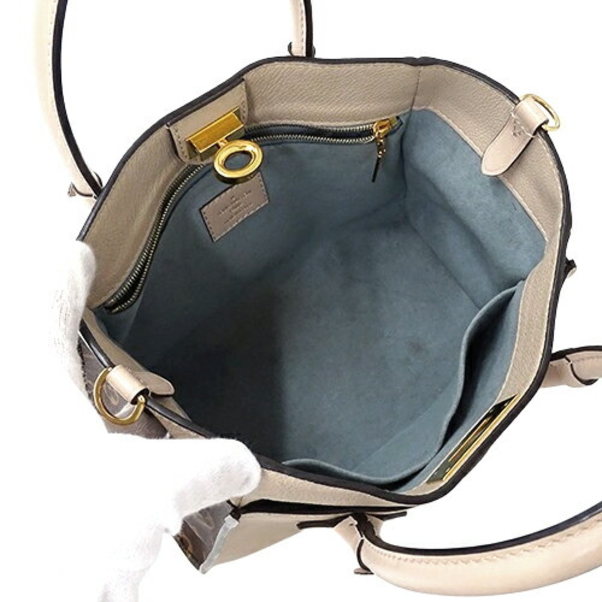 Louis Vuitton Grayish Monogram Leather Handbag Shoulder Bag (Pre-Owned)