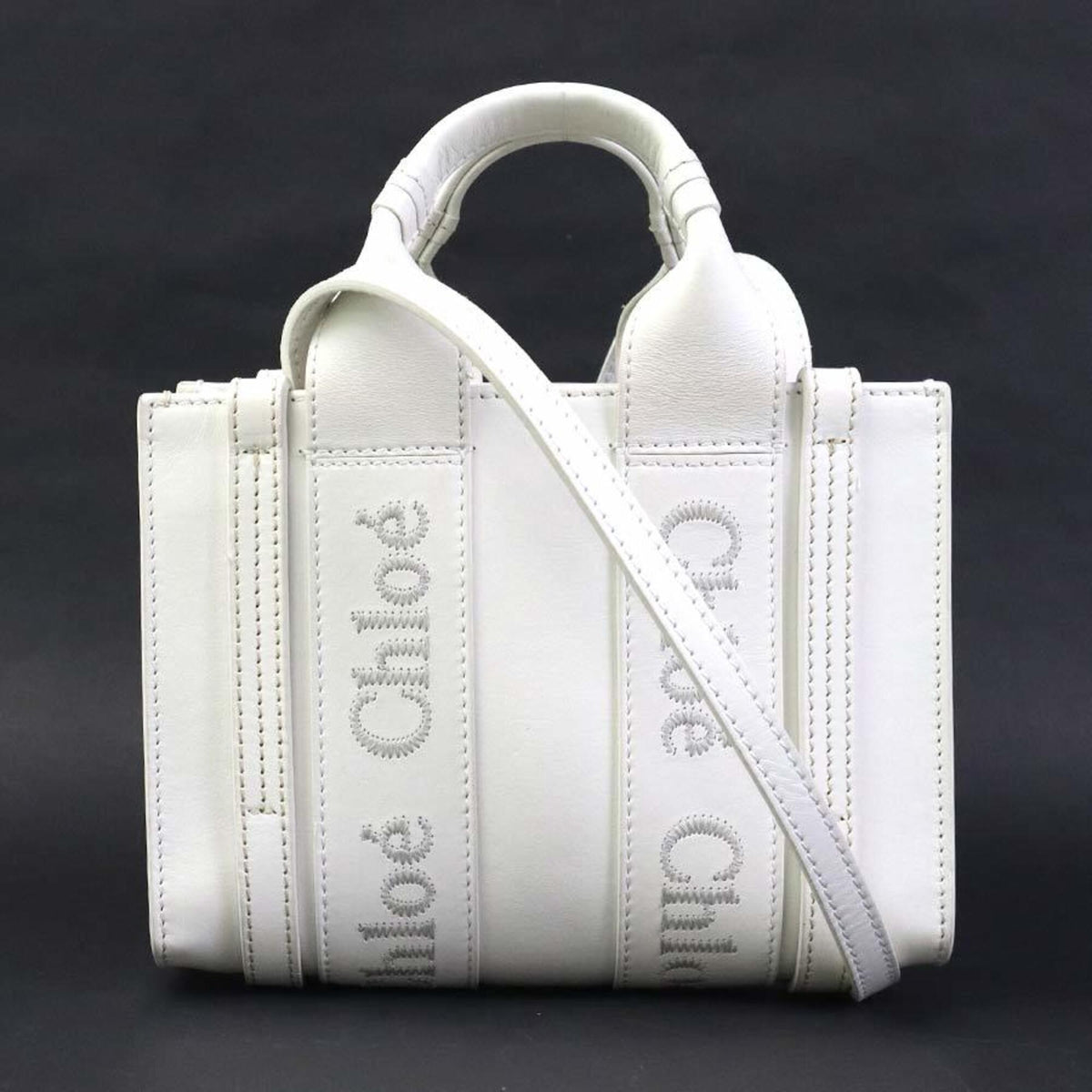 Chloé White Leather Shoulder Bag (Pre-Owned)