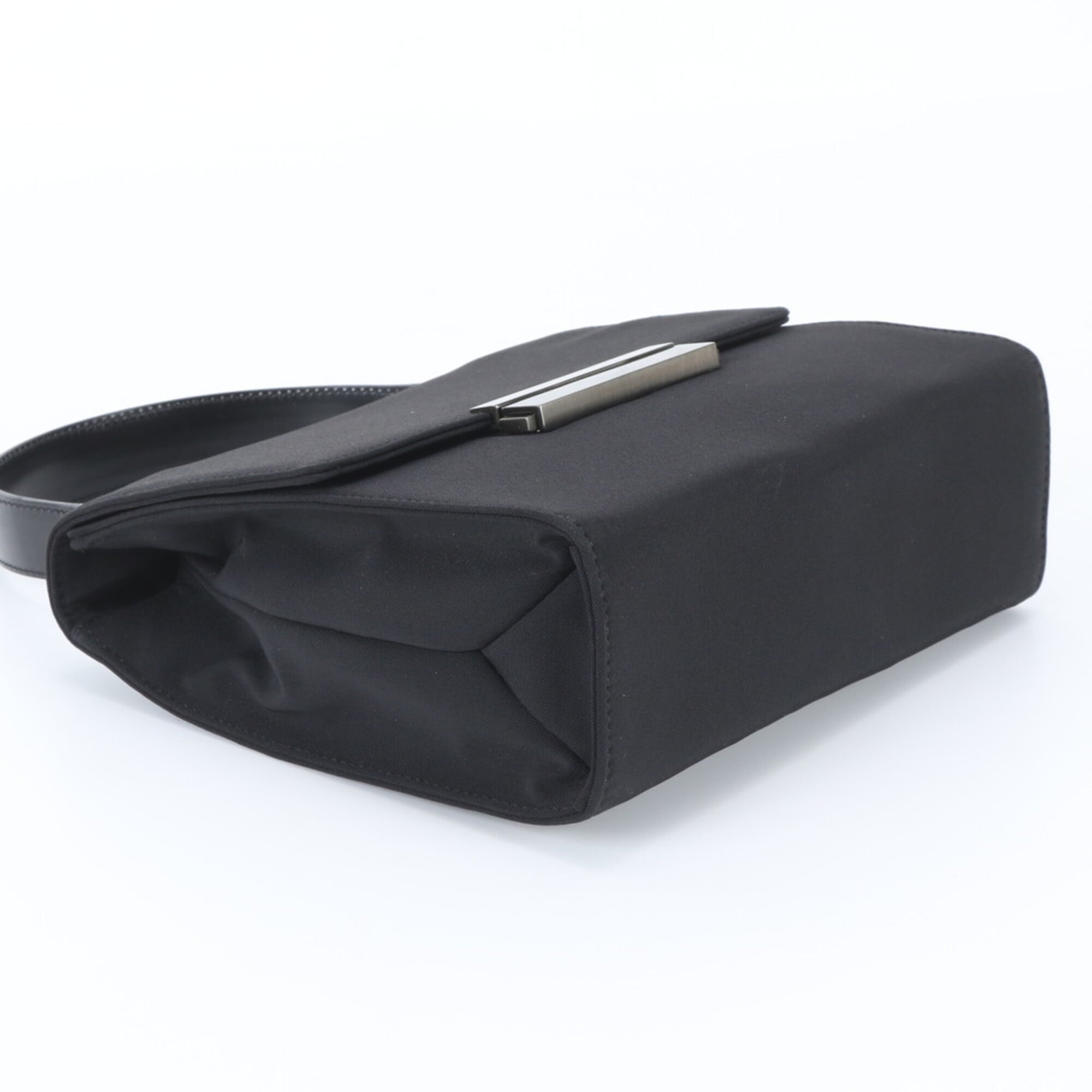 Prada Black Nylon Leather Handbag Tote Bag (Pre-Owned)