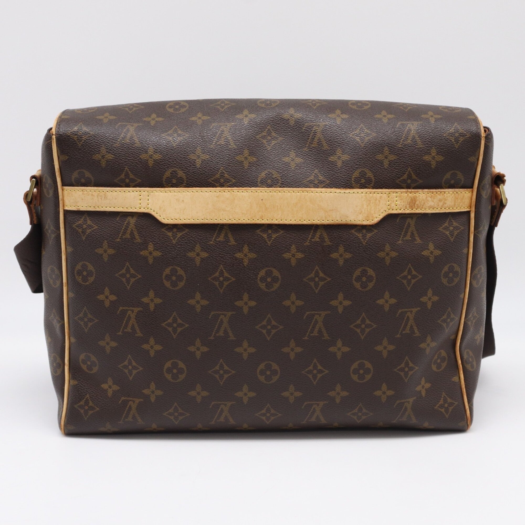 Louis Vuitton Beige Brown Monogram Coated Canvas Leather Shoulder Bag (Pre-Owned)