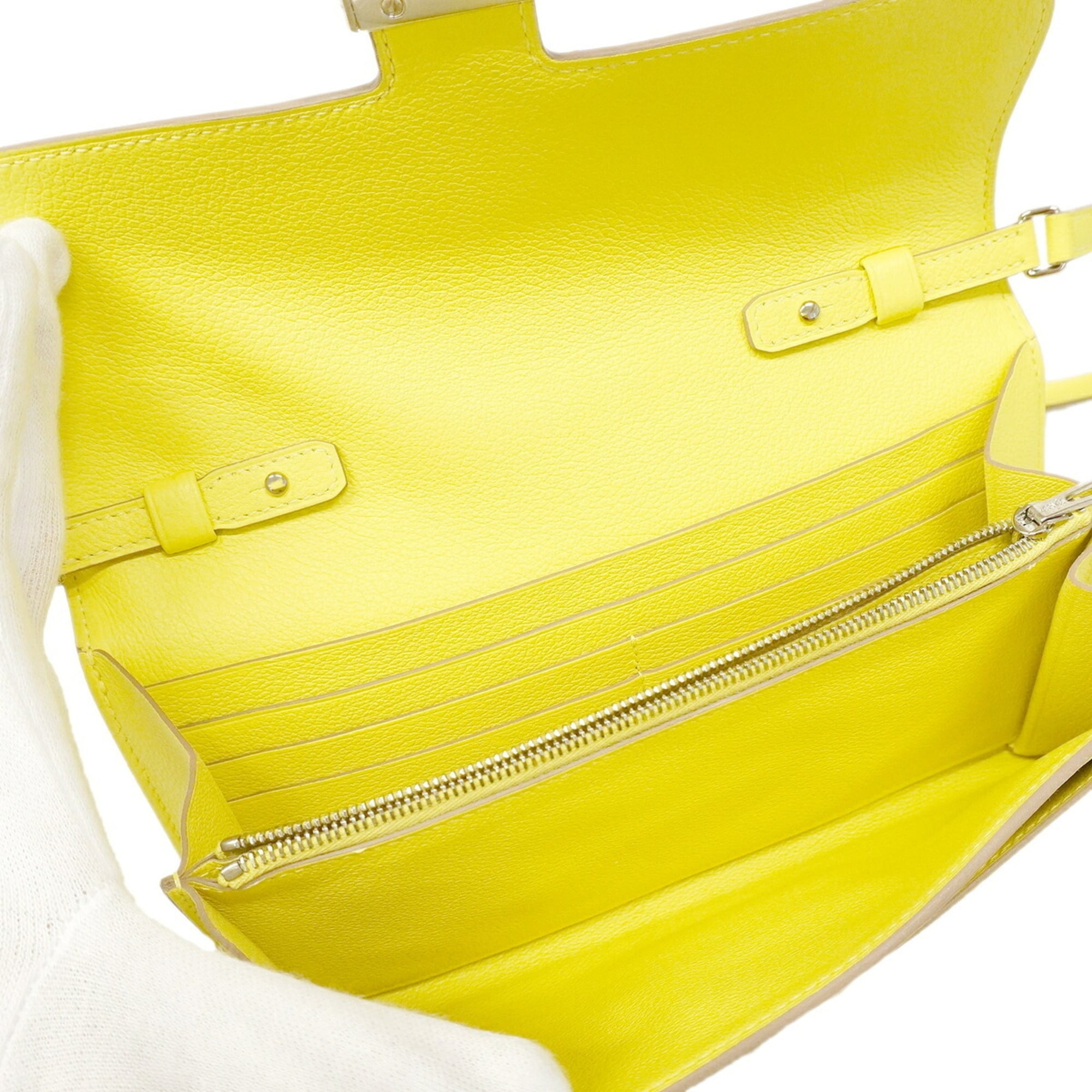Hermes Lime Chain/Shoulder Wallet (Pre-Owned)