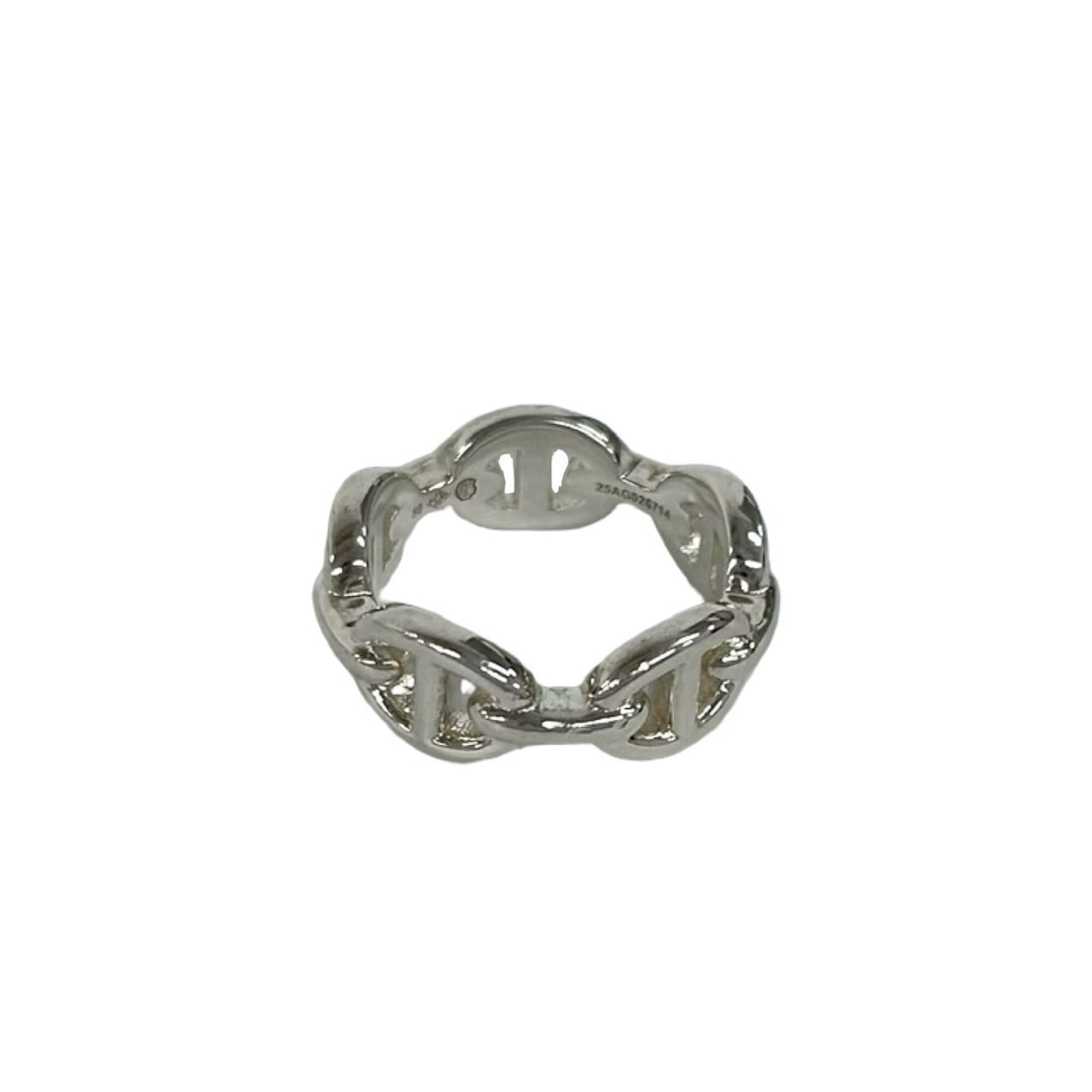 Hermes Silver Silver 925 Band Ring (Pre-Owned)