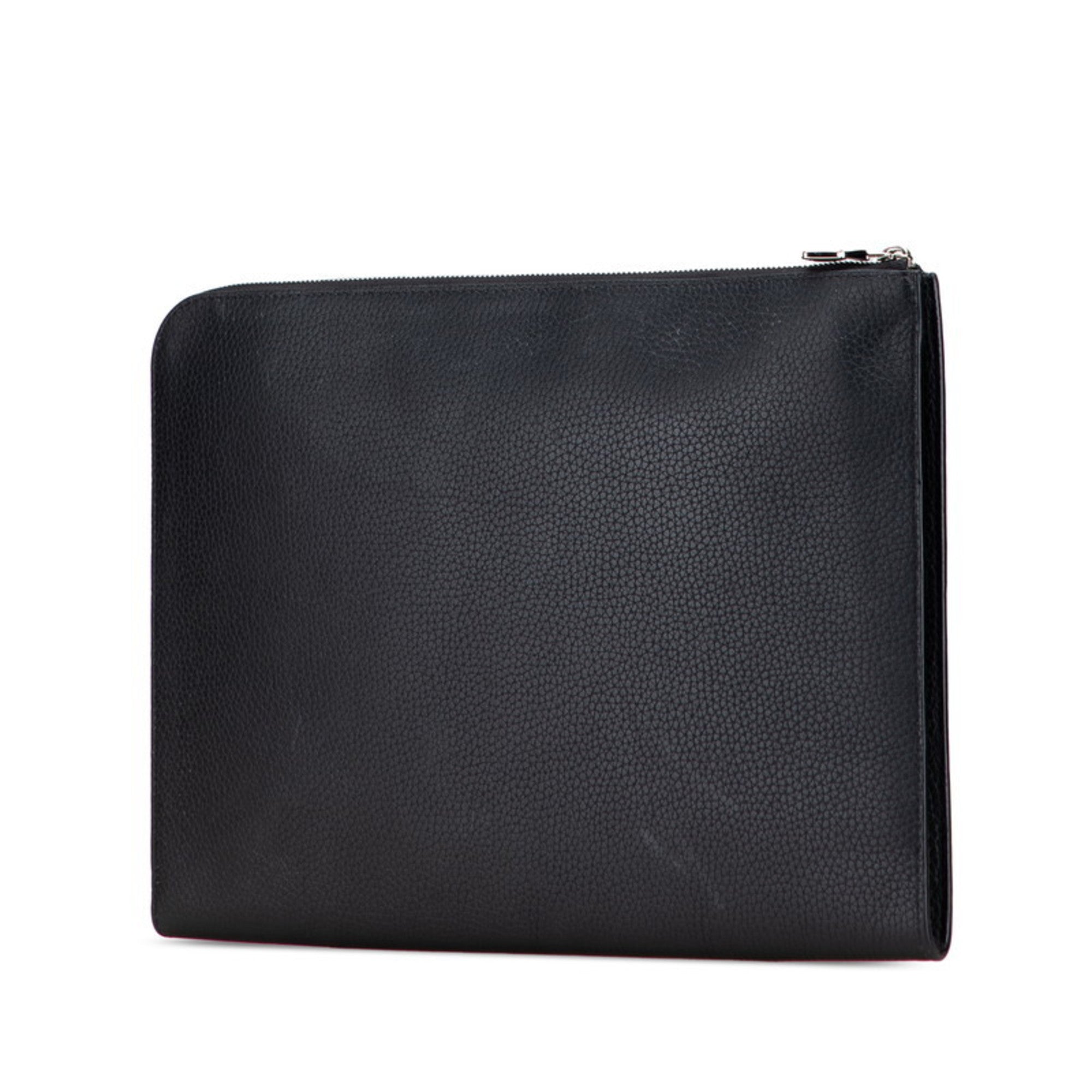 Louis Vuitton Taurillon Black Noir Leather Clutch Bag Pochette (Pre-Owned)