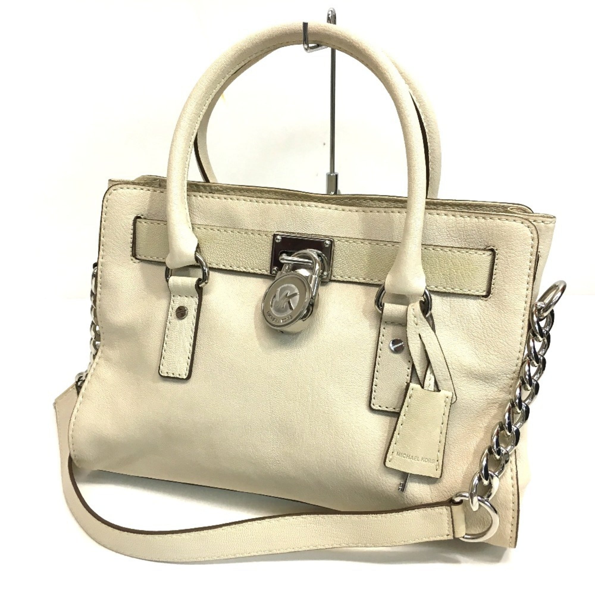 Michael Kors Off-White Leather Handbag Shoulder Bag Tote Bag (Pre-Owned)