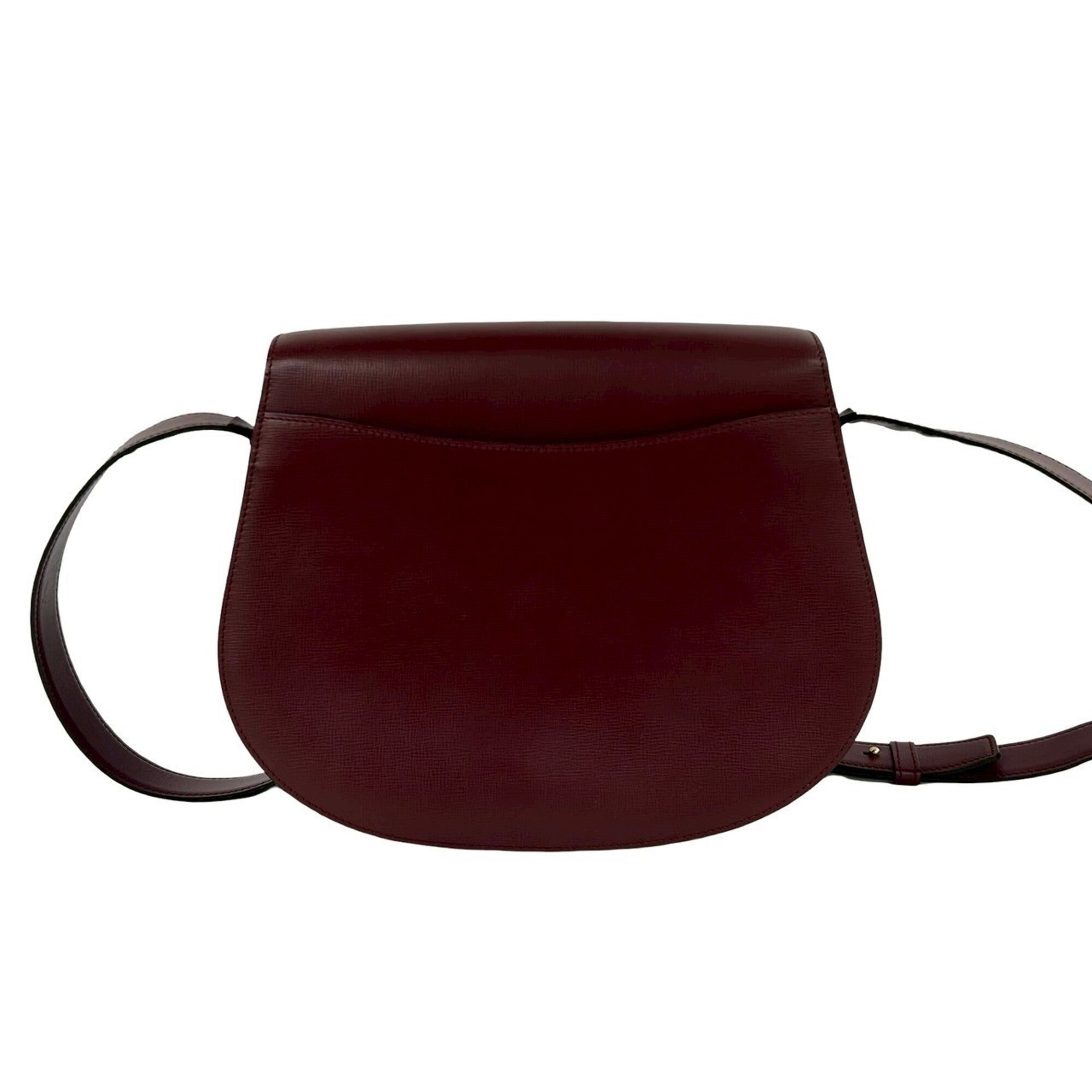 Cartier Wine Red Leather Pochette Shoulder Bag (Pre-Owned)