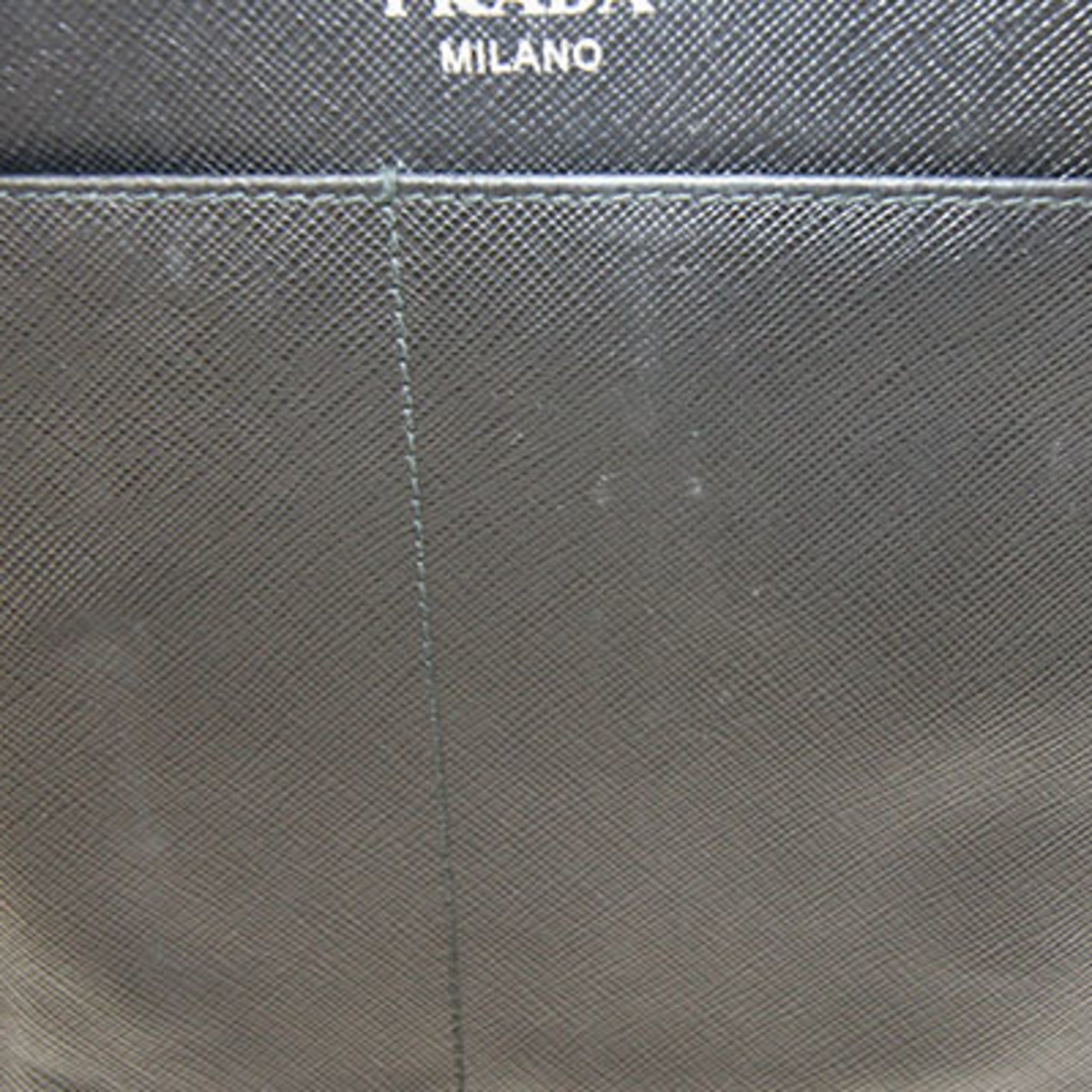 Prada Black Leather Pochette Shoulder Bag (Pre-Owned)
