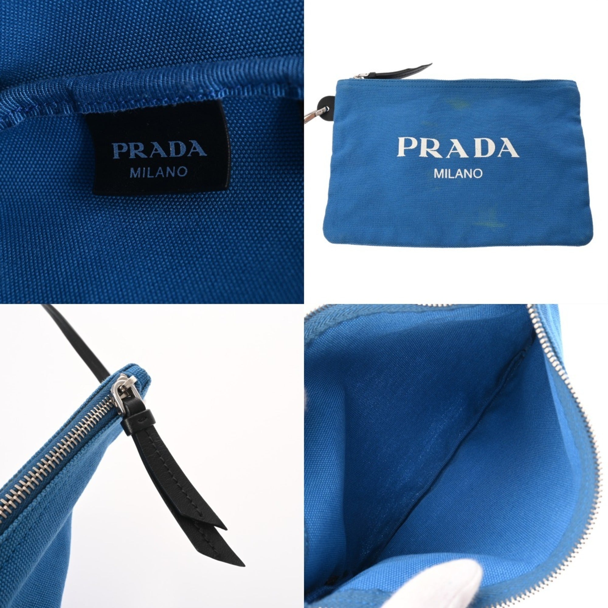 Prada Black Canvas Pouch Tote Bag (Pre-Owned)