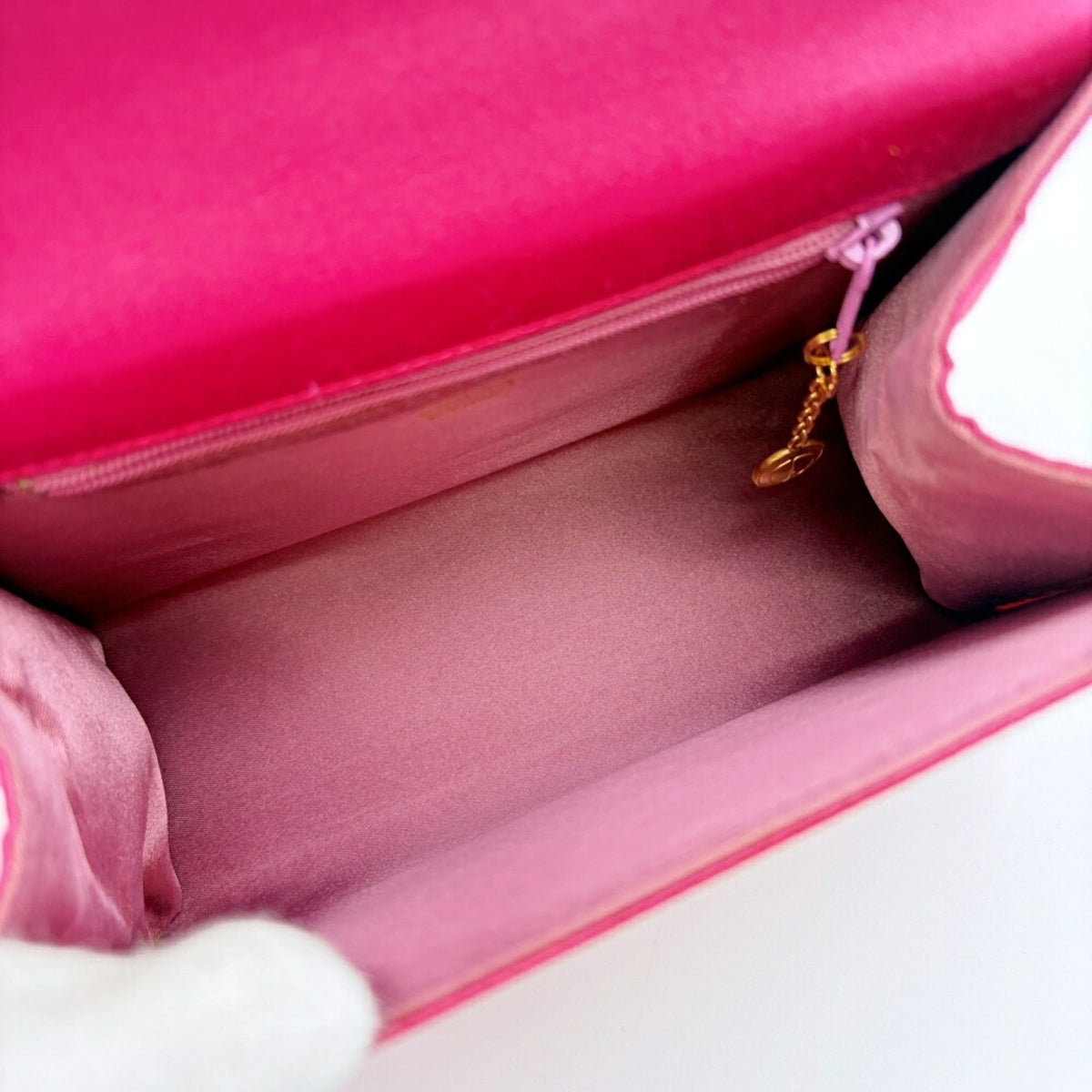 Gucci Gold Pink Bamboo Satin Handbag (Pre-Owned)