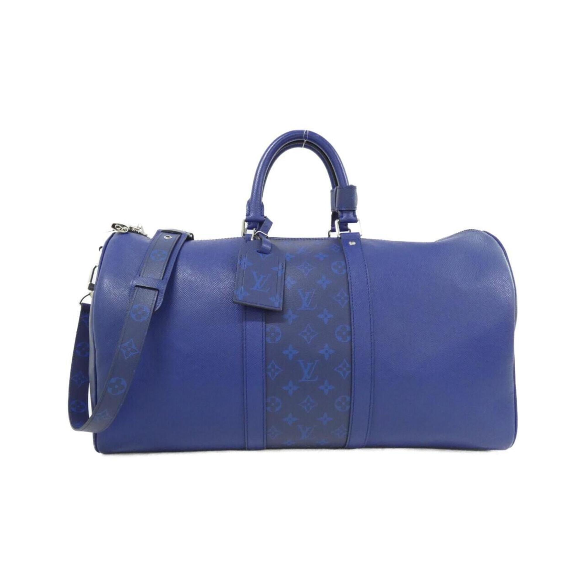 Louis Vuitton Cobalt Coated Canvas Leather Boston Bag (Pre-Owned)