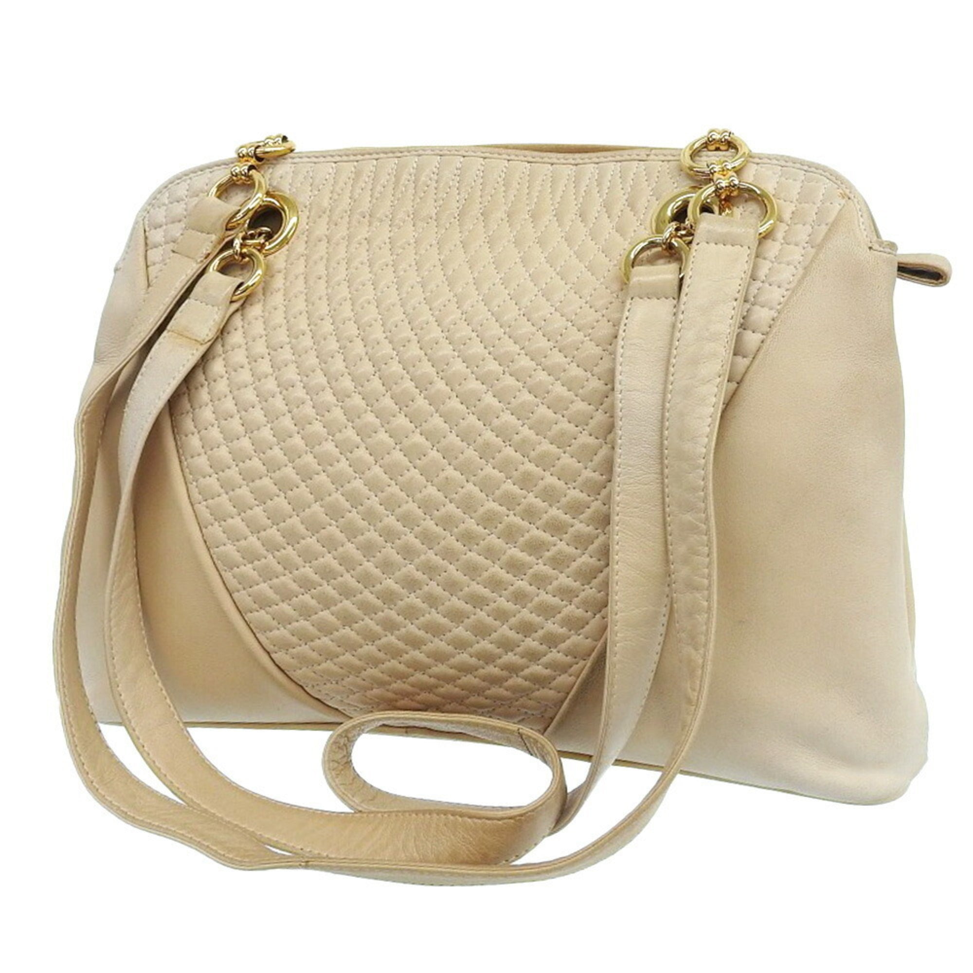 Bally Beige Brown Leather Shoulder Bag (Pre-Owned)