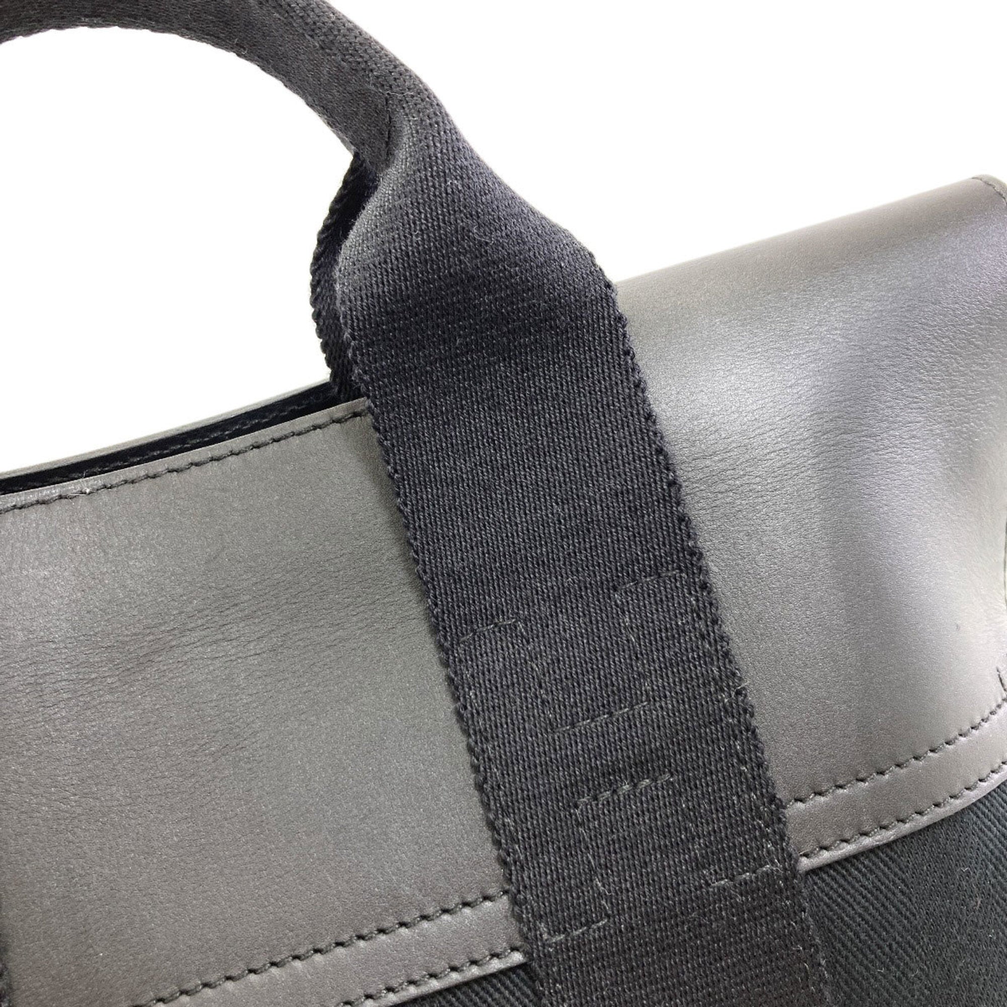 Hermes Black Toile Chevron Handbag (Pre-Owned)