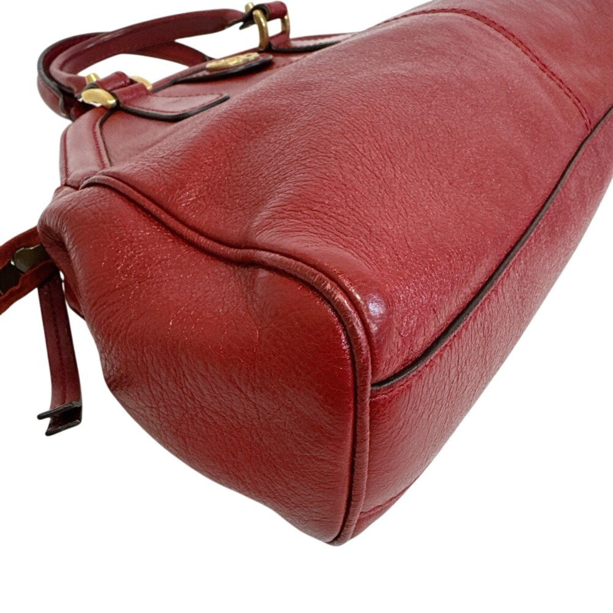 Gucci Red Color Leather Handbag (Pre-Owned)