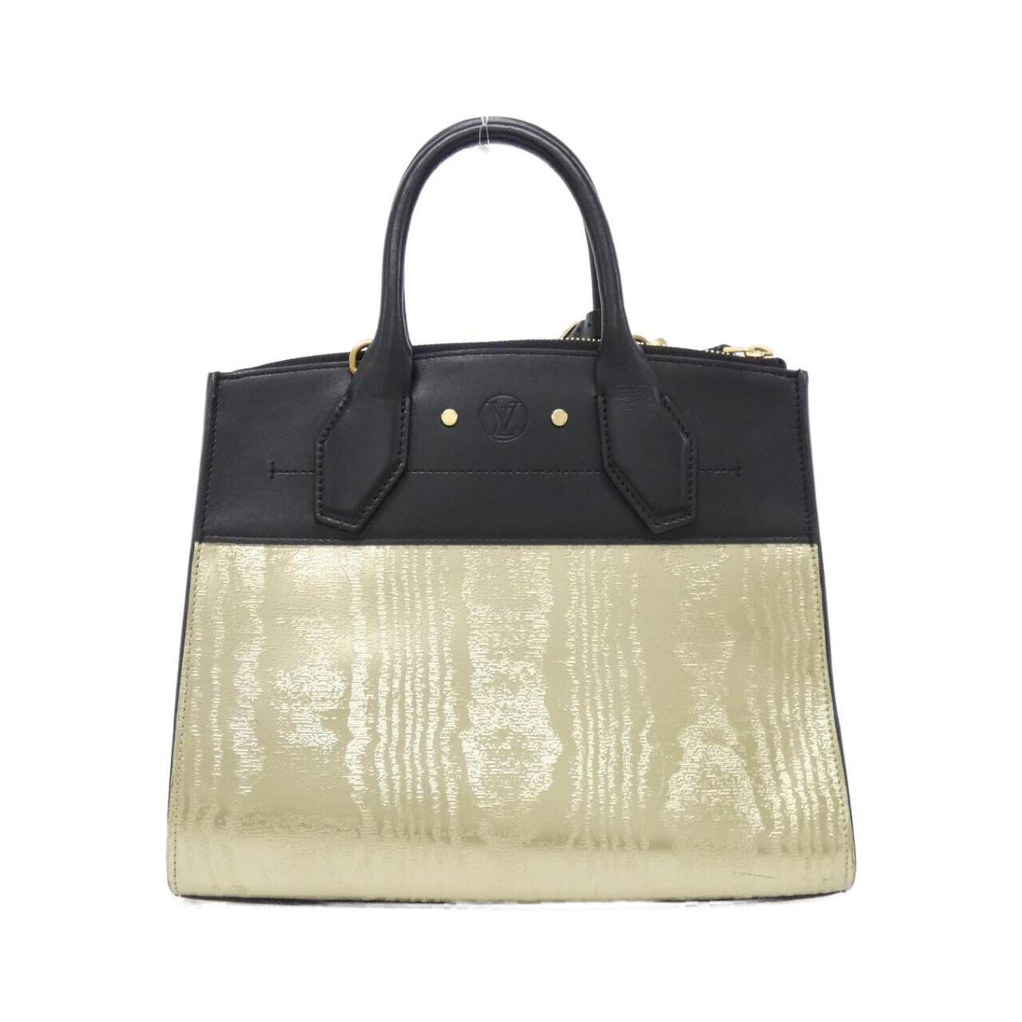 Louis Vuitton Black Gold Leather Handbag (Pre-Owned)