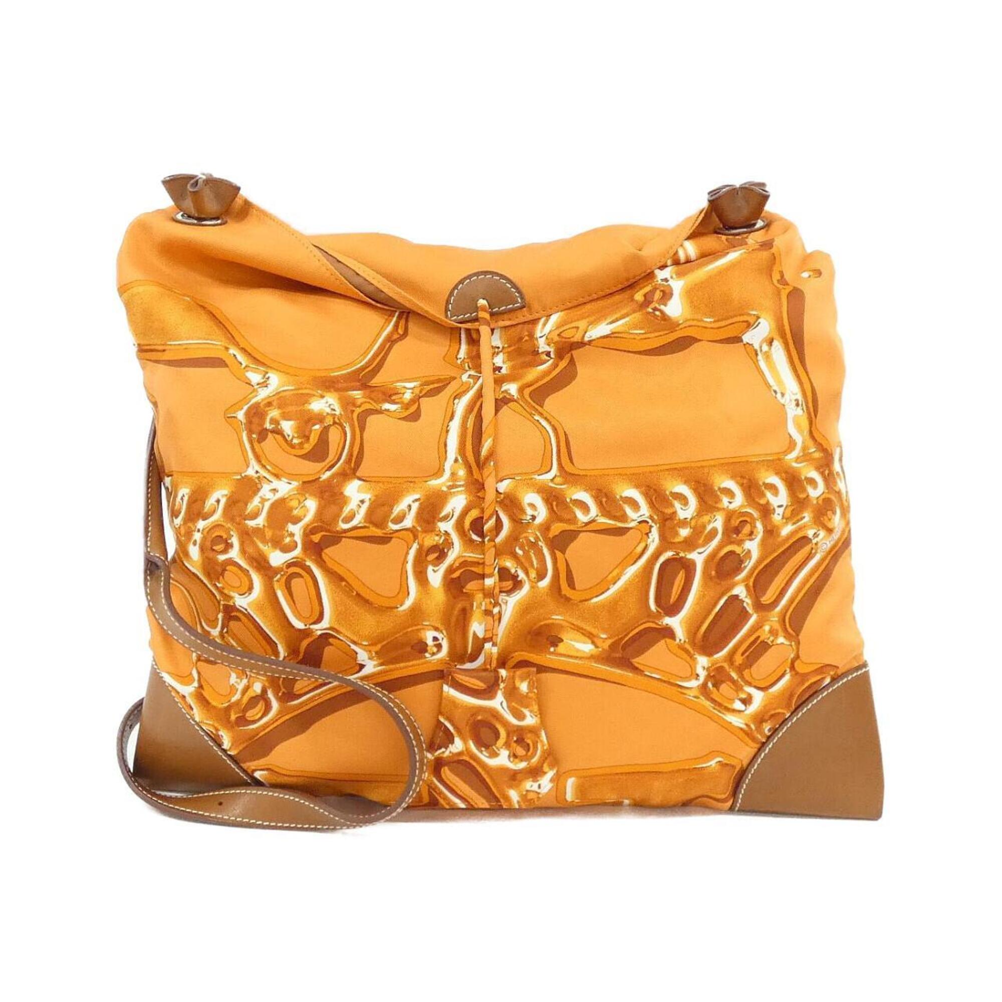 Hermes Fauve Orange Silk Barenia Leather Shoulder Bag (Pre-Owned)