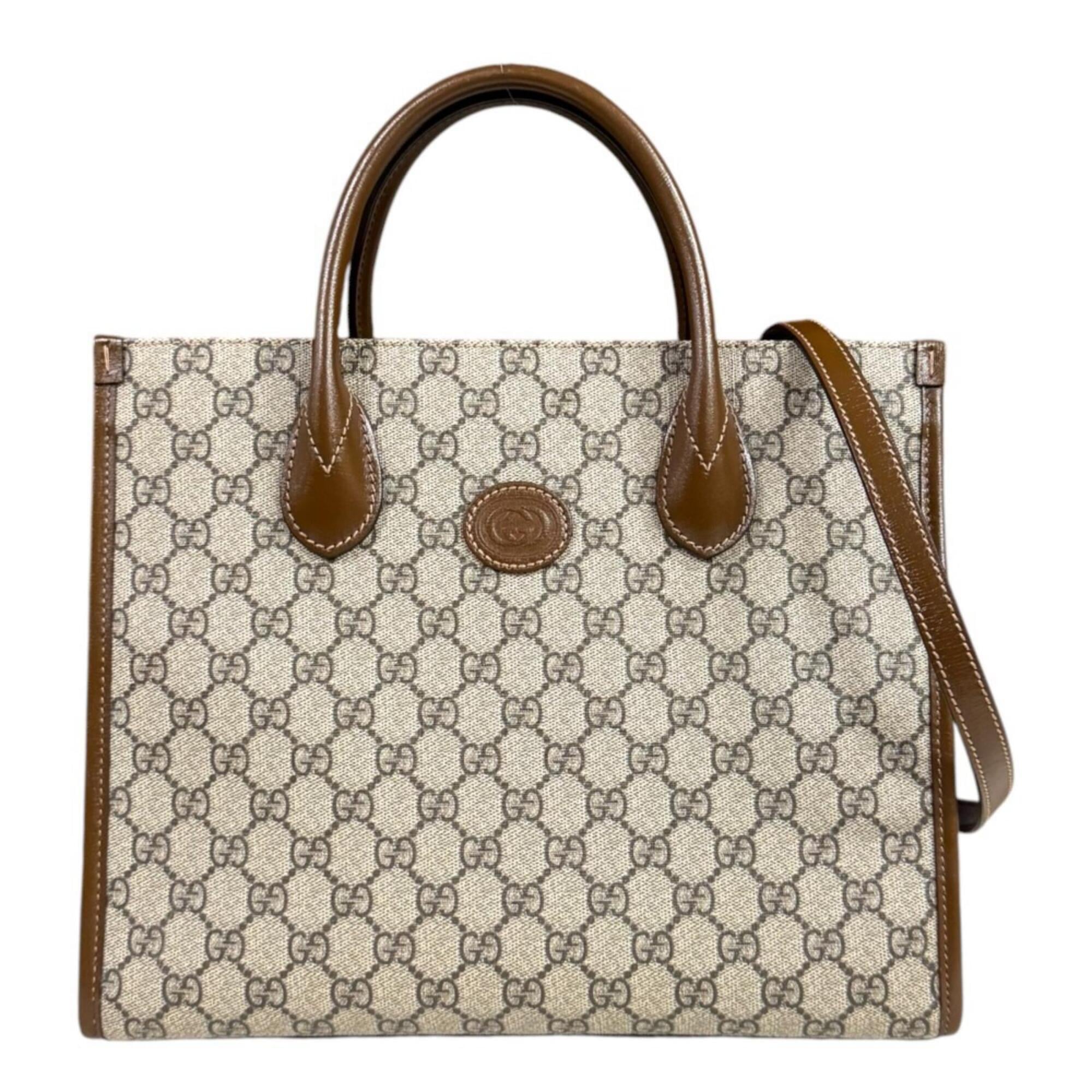 Gucci Brown Gg Supreme Canvas Shoulder Bag Tote Bag (Pre-Owned)