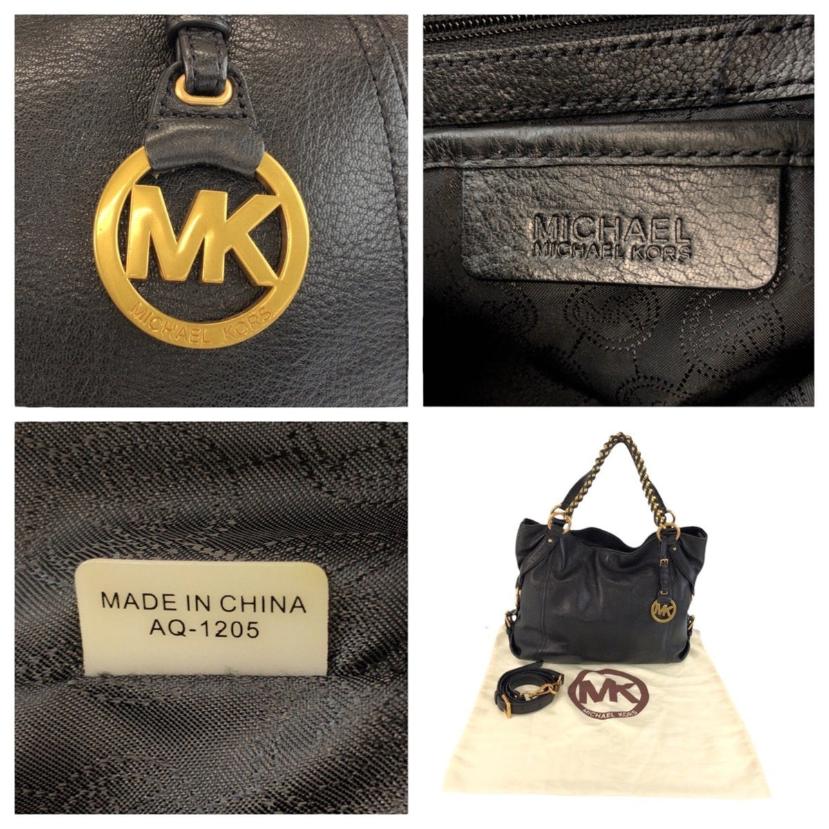 Michael Kors Black Leather Shoulder Bag Tote Bag (Pre-Owned)
