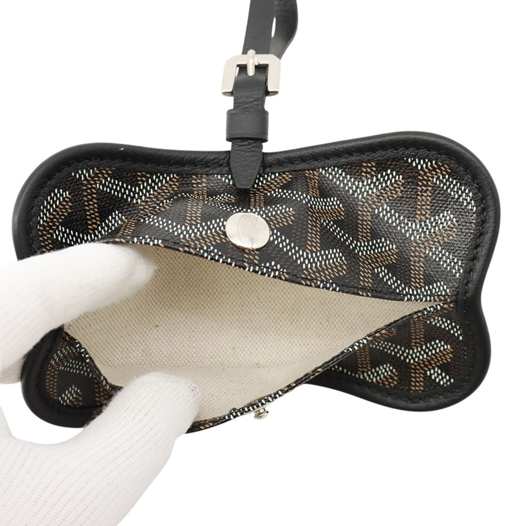 Goyard Black Brown White Pvc Leather Handbag (Pre-Owned)