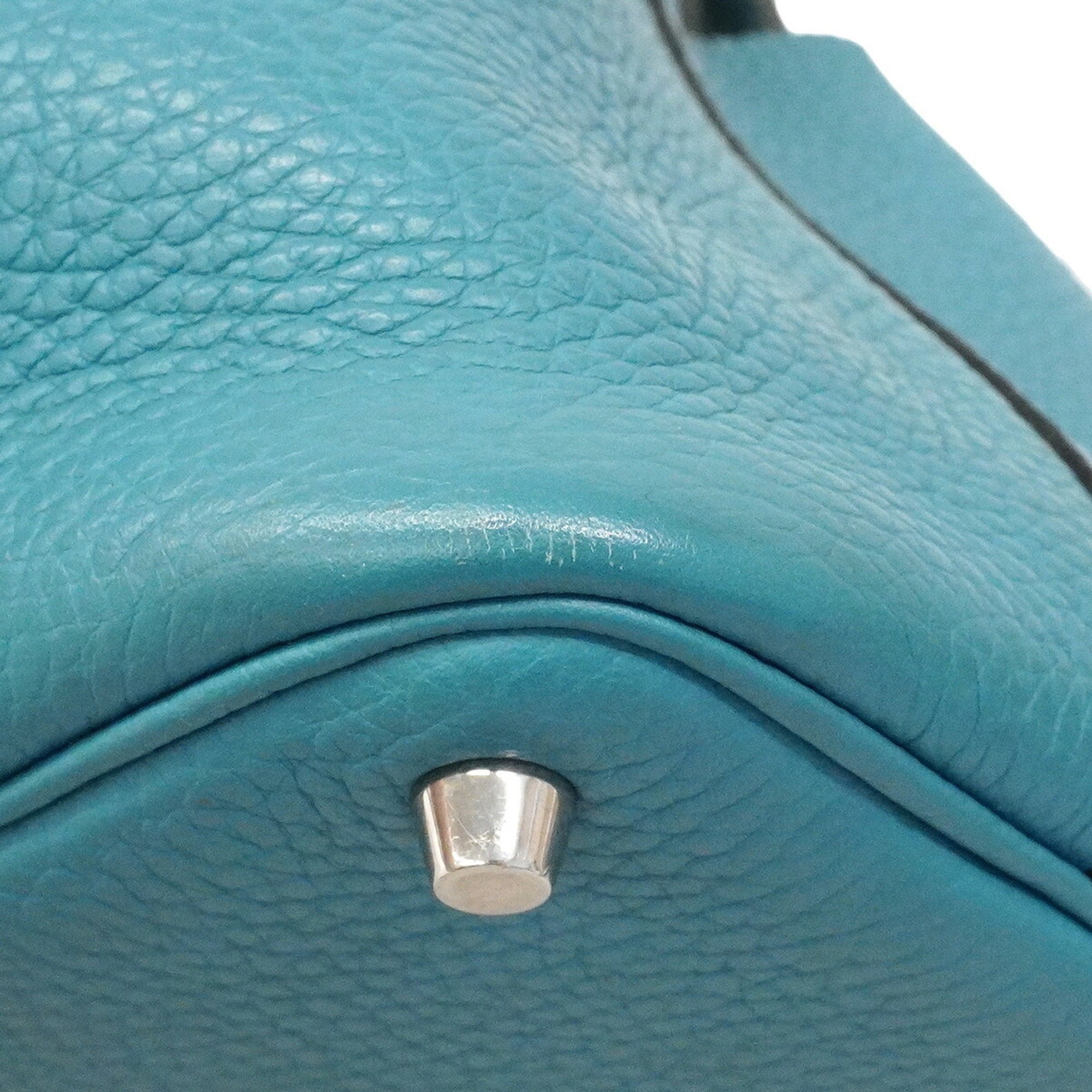 Hermes Blue Jean Taurillon Clemence Leather Handbag (Pre-Owned)