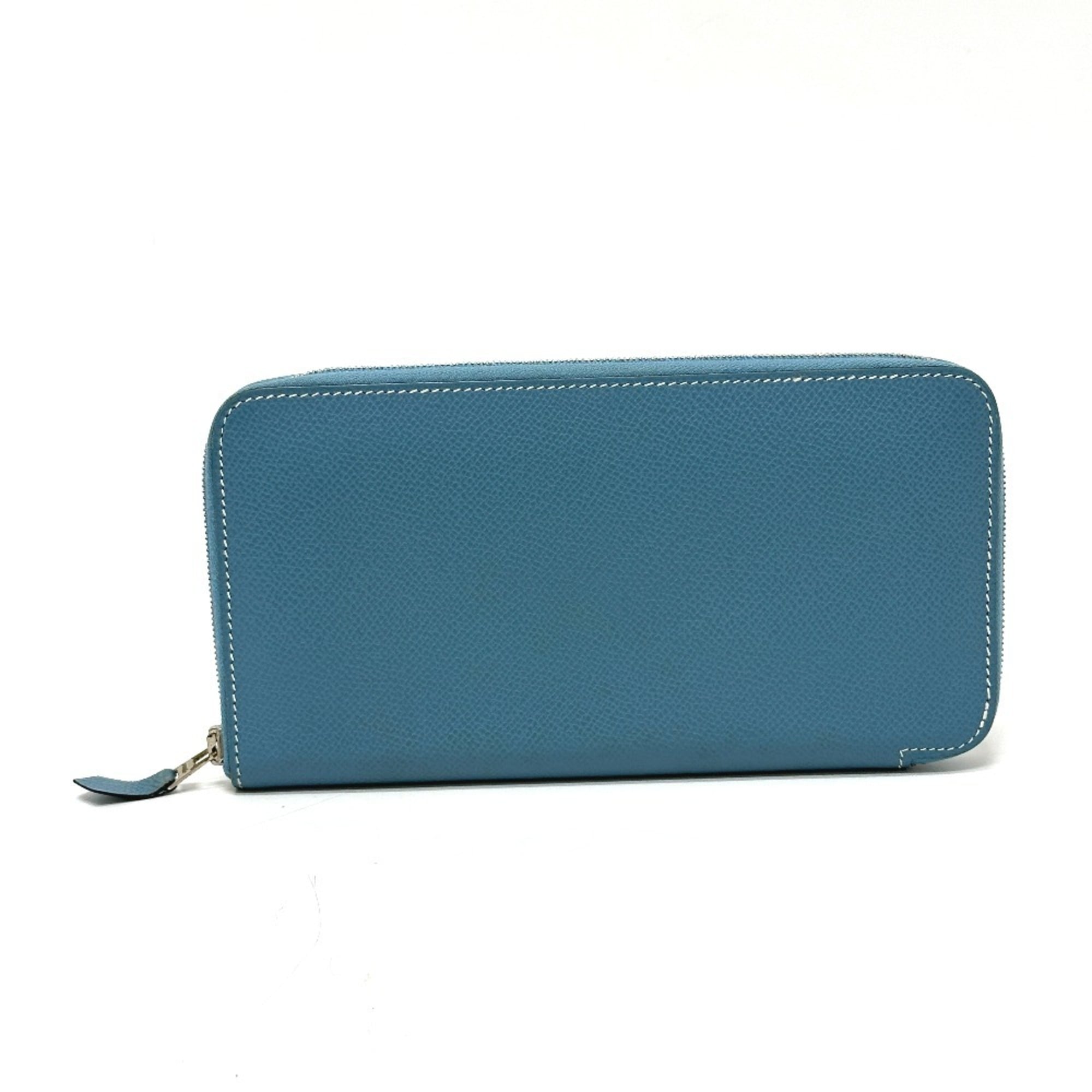 Hermes Blue Jean Epsom Leather Long Wallet (Bi-Fold) (Pre-Owned)