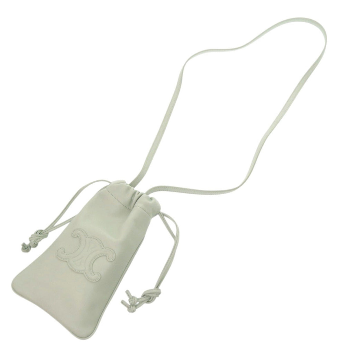 Celine Light Green Leather Pouch Shoulder Bag (Pre-Owned)
